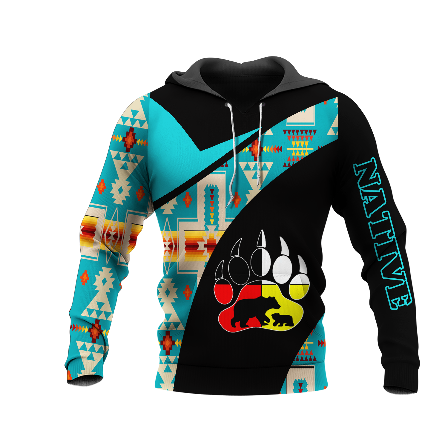 HD0013219 Bear Native American Pride 3D Hoodie