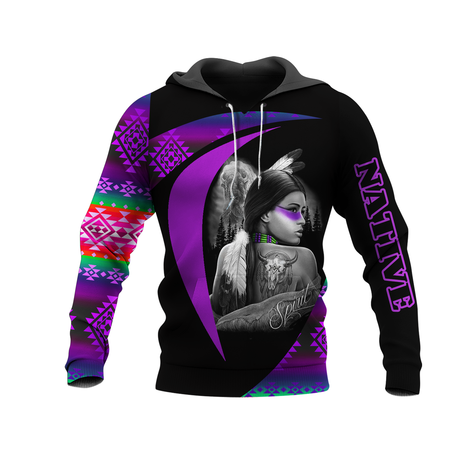 HD0013238 Girl Native American Pride 3D Hoodie