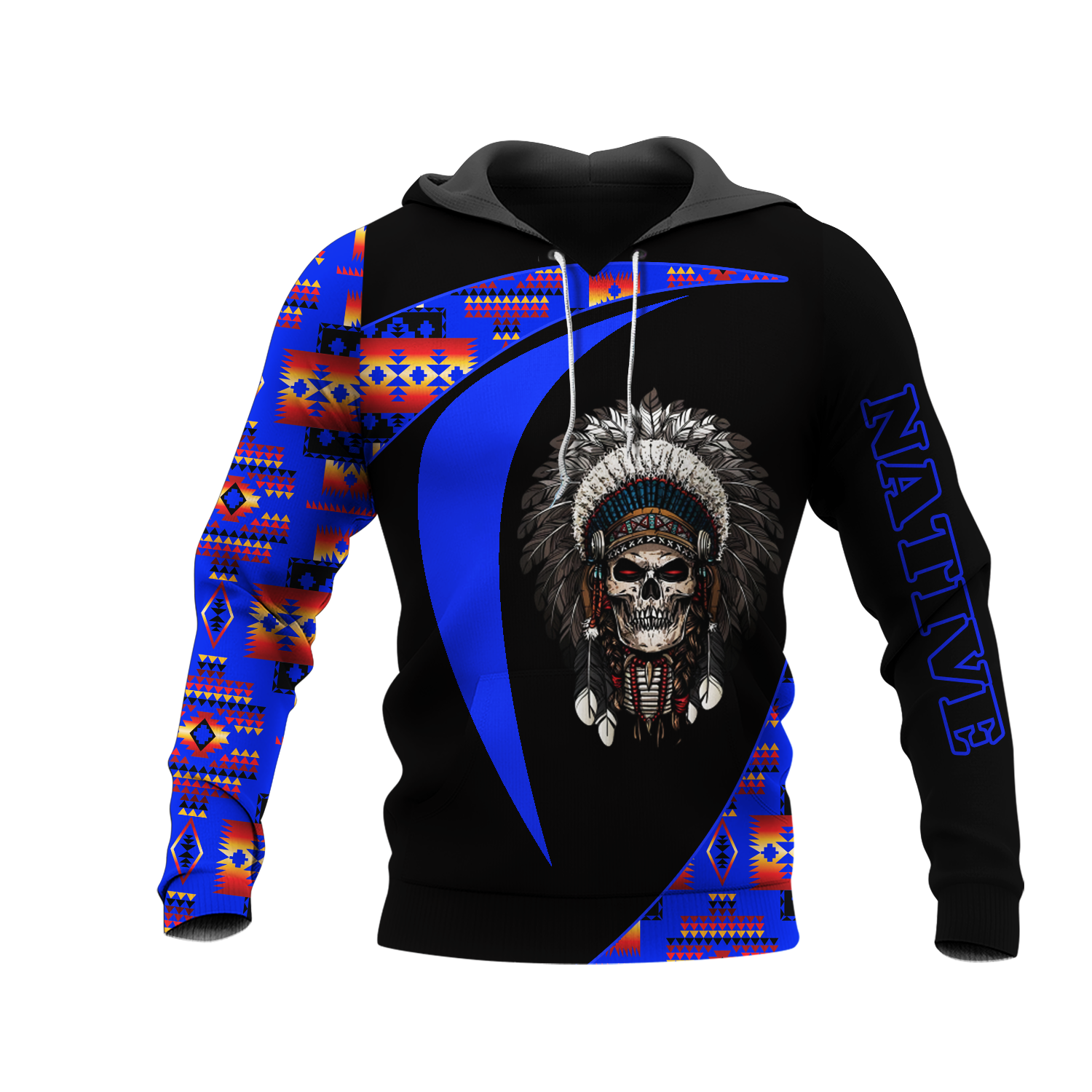 HD0013255 Skull Native American Pride 3D Hoodie