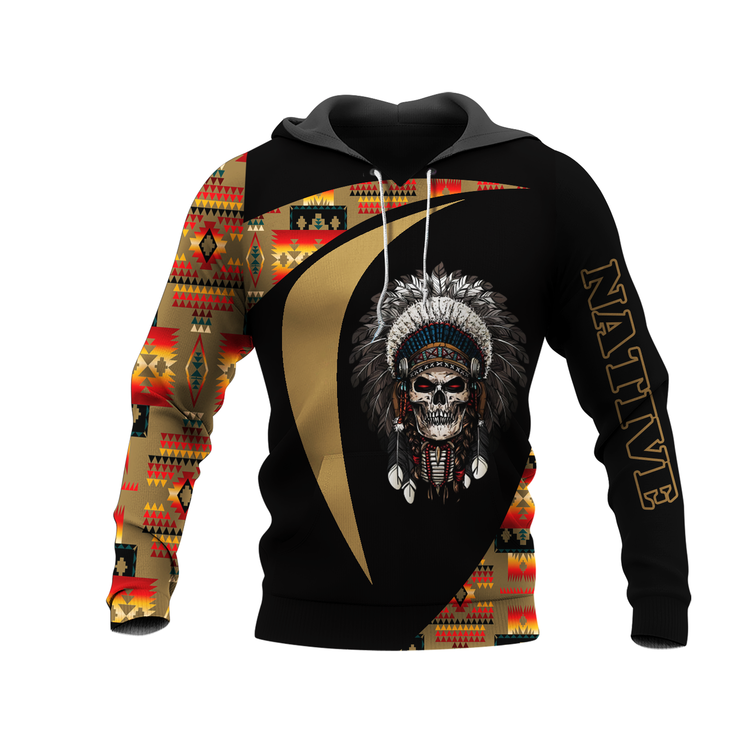 HD0013256 Skull Native American Pride 3D Hoodie