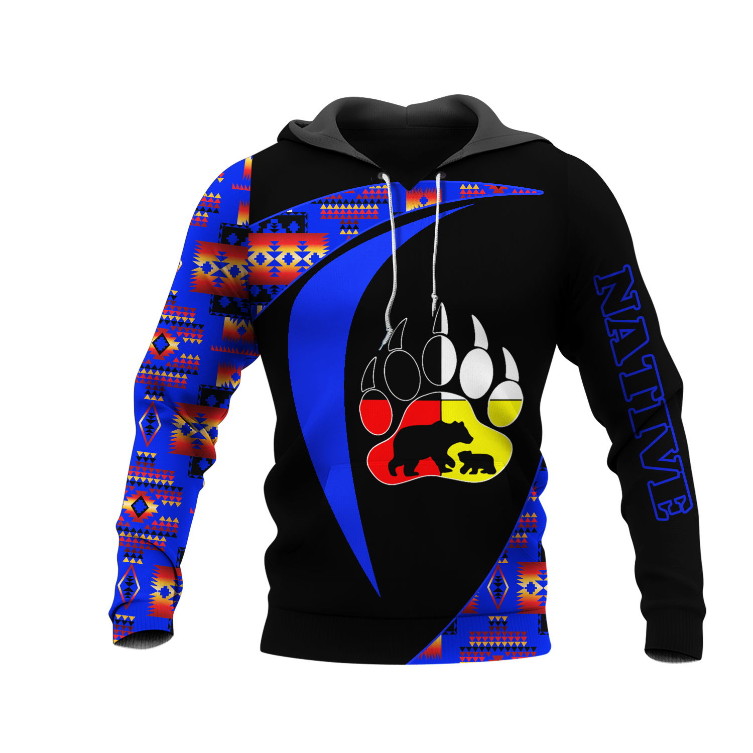 HD0013257 Bear Native American Pride 3D Hoodie