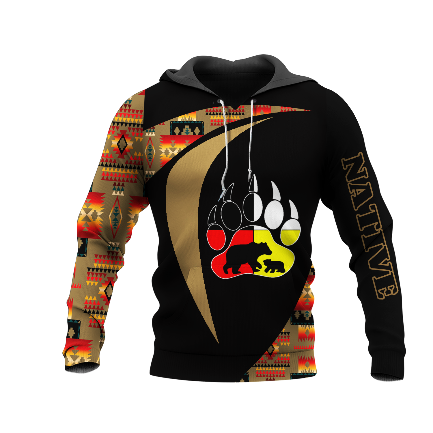 HD0013258 Bear Native American Pride 3D Hoodie