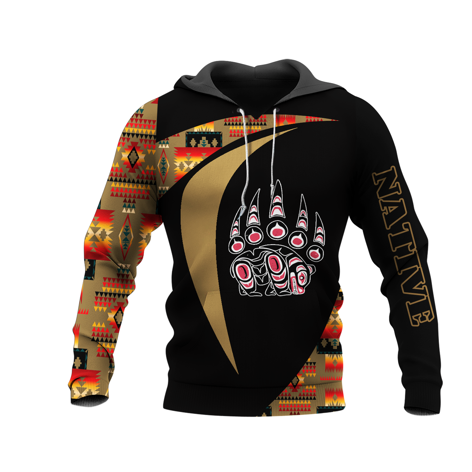HD0013259 Bear Native American Pride 3D Hoodie