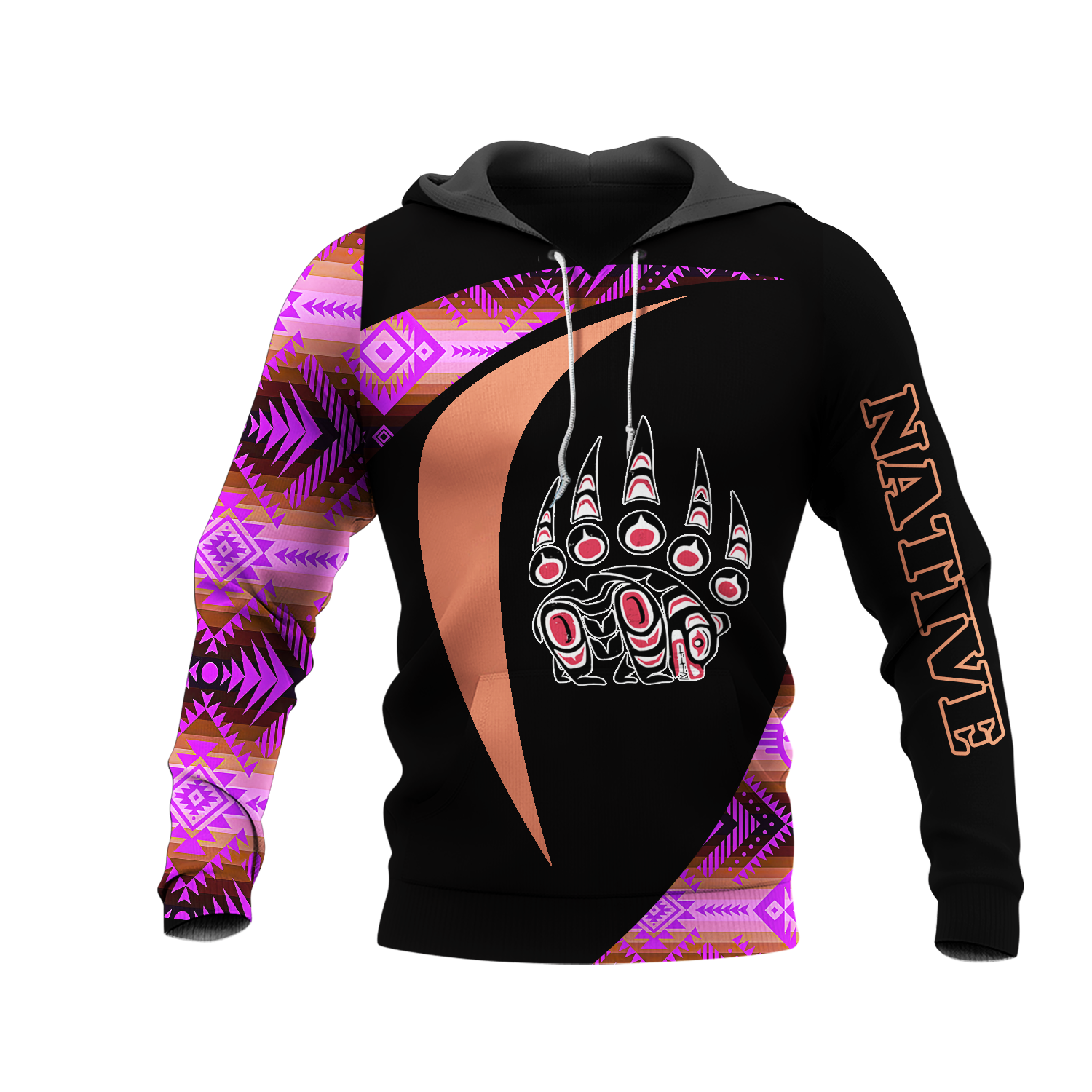 HD0013260 Bear Native American Pride 3D Hoodie