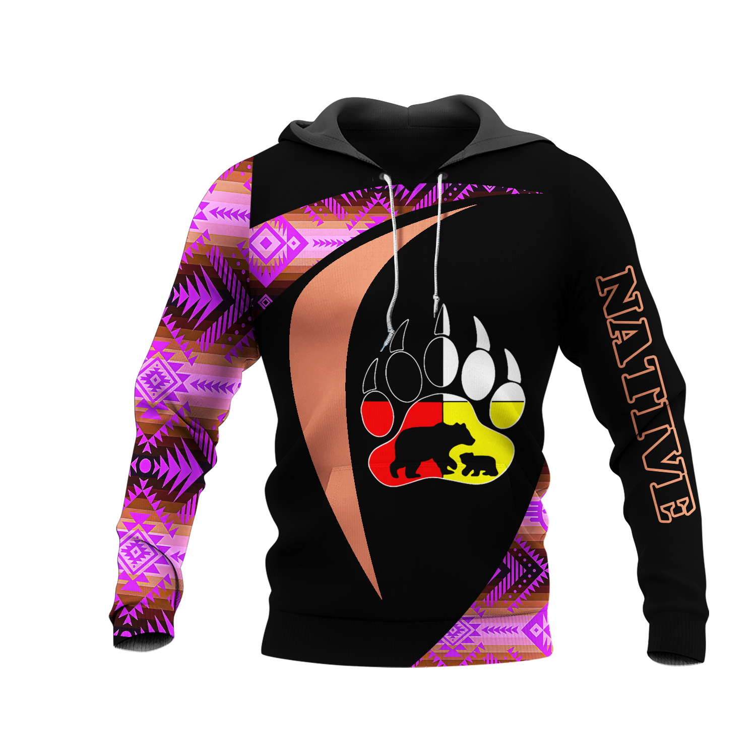 HD0013261 Bear Native American Pride 3D Hoodie