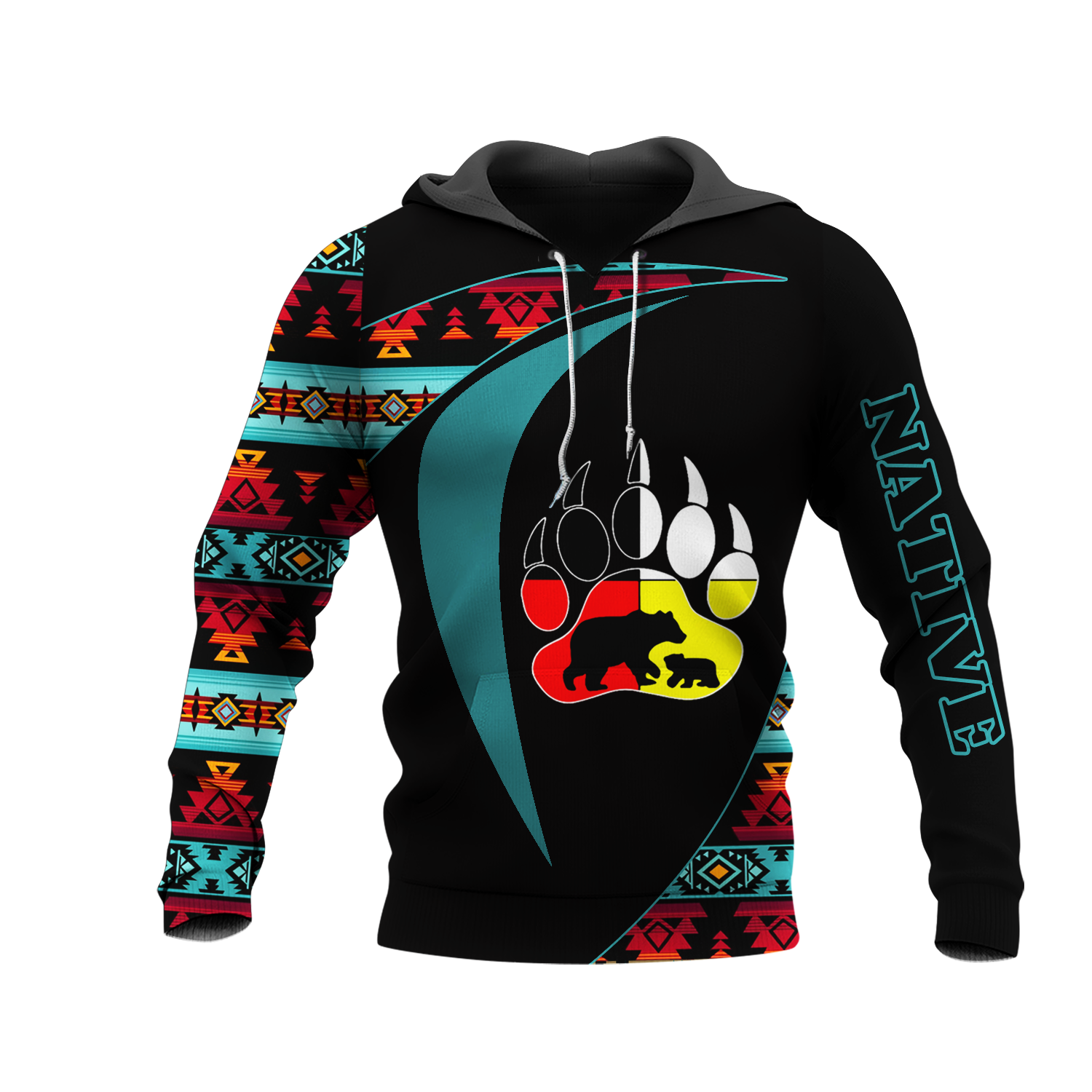 HD0013262 Bear Native American Pride 3D Hoodie