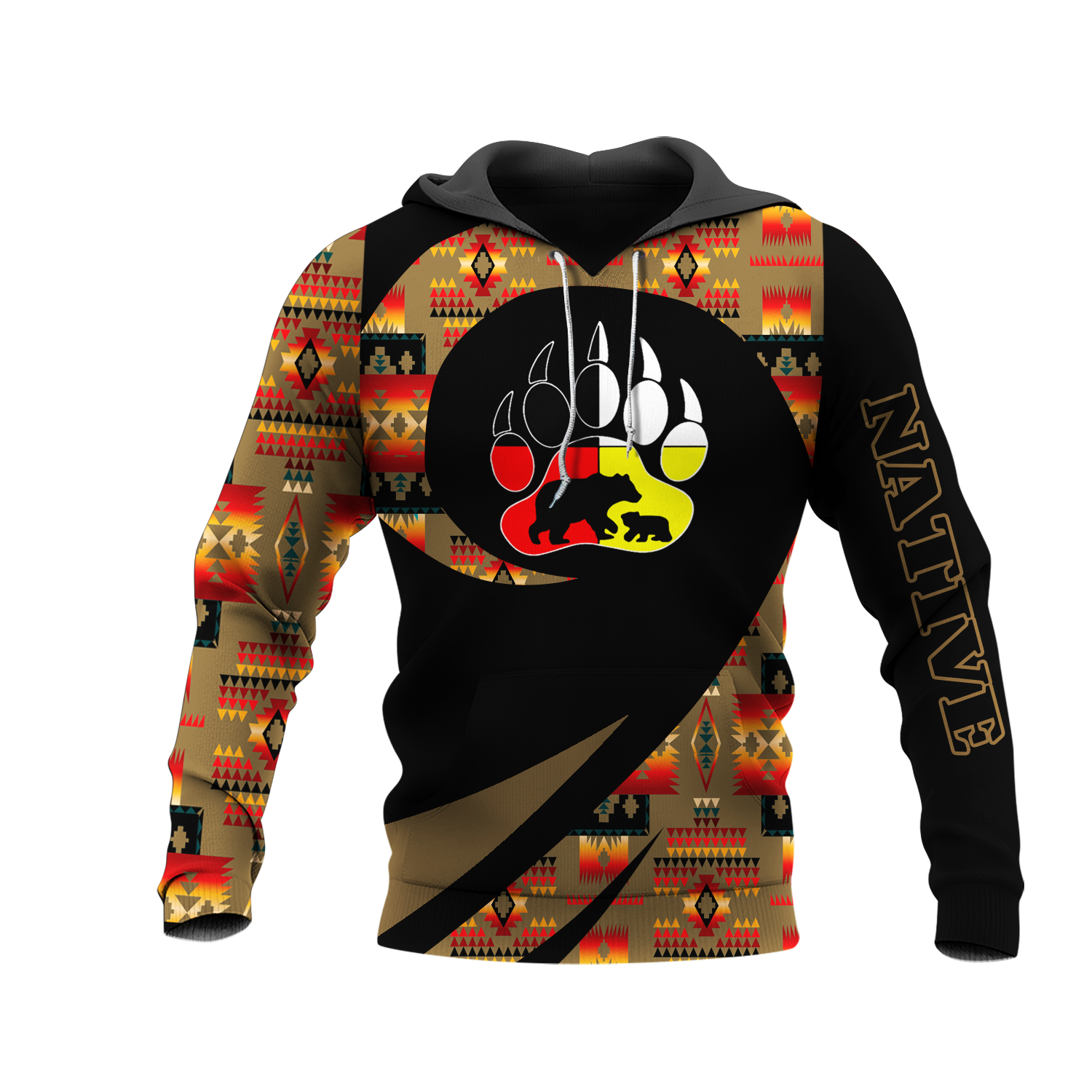 HD0013263 Bear Native American Pride 3D Hoodie