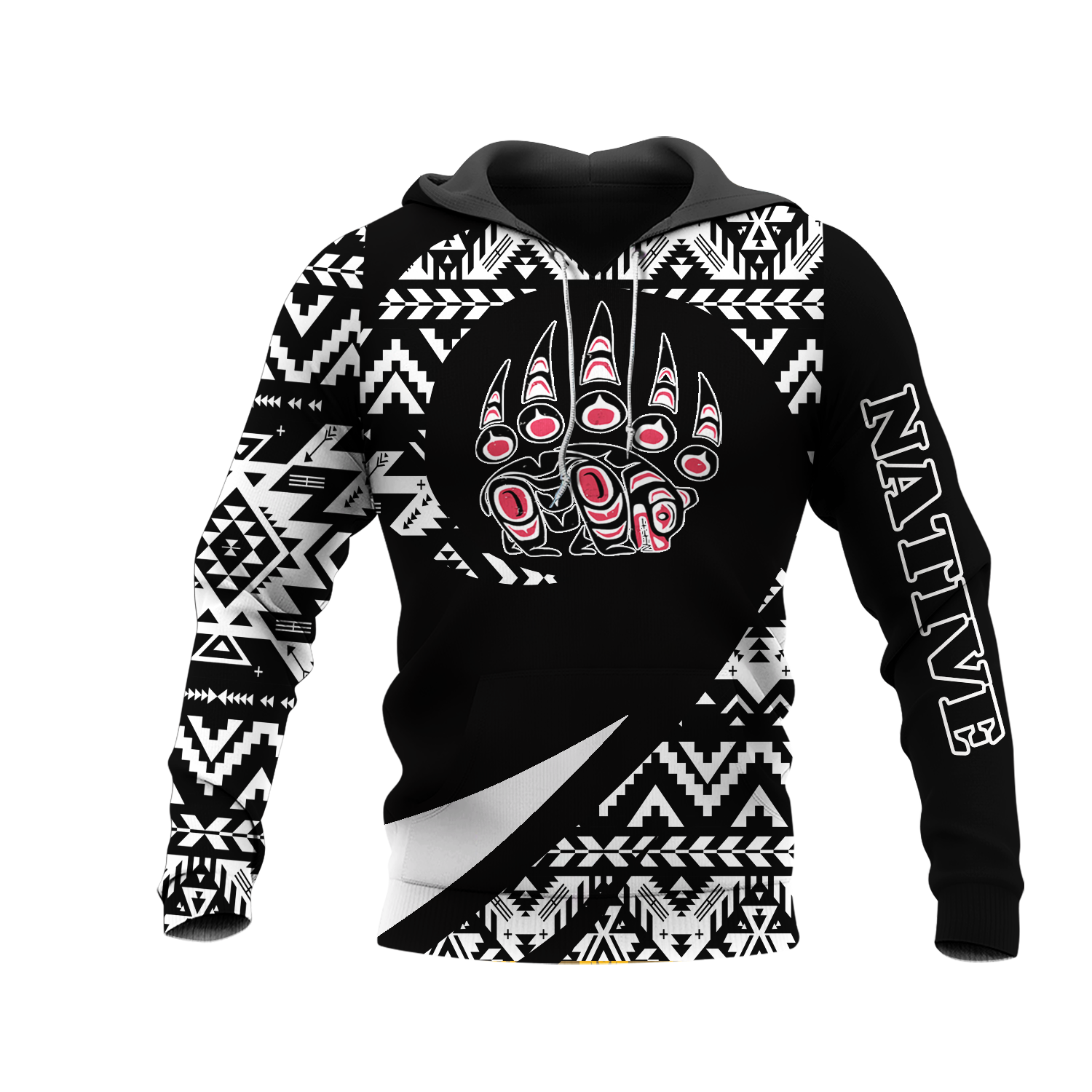 HD0013265 Bear Native American Pride 3D Hoodie