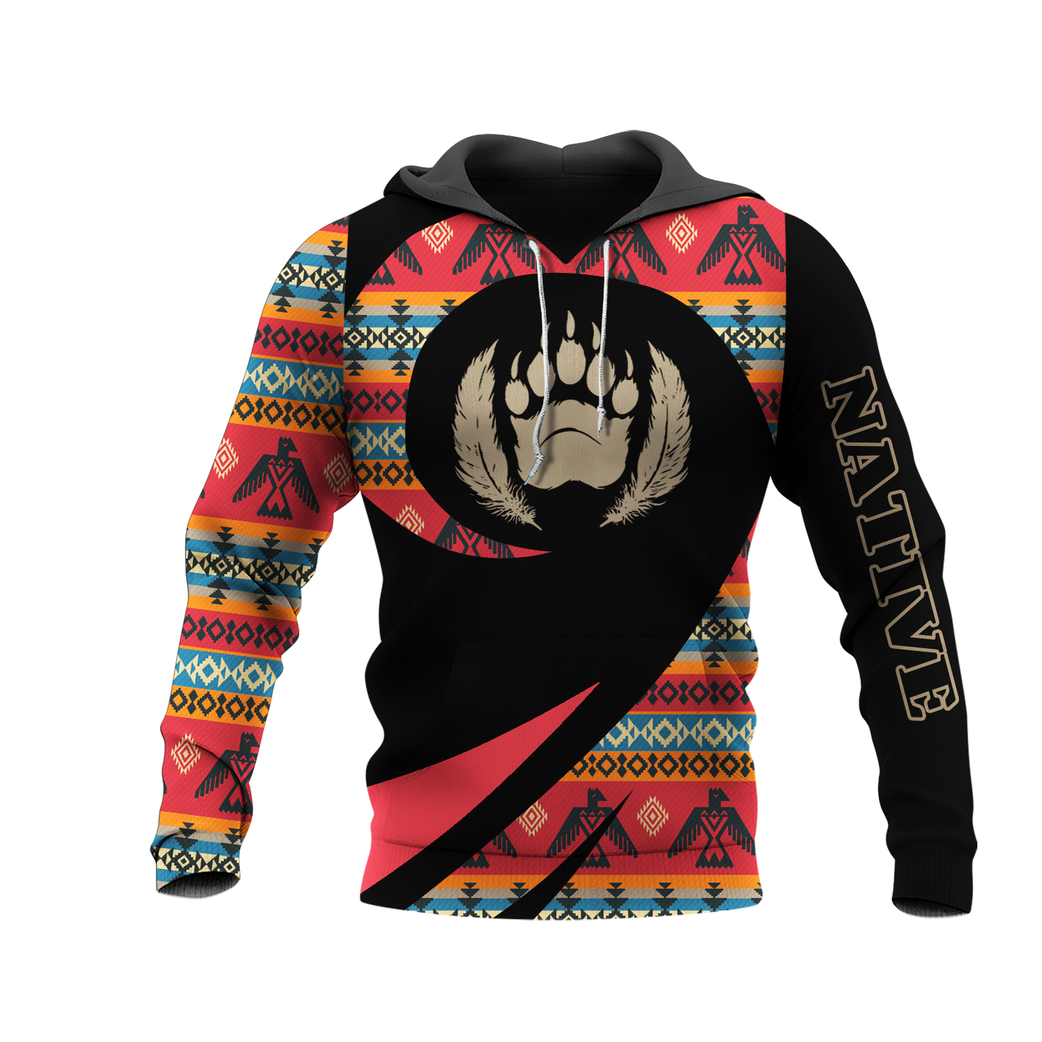 HD0013268 Bear Native American Pride 3D Hoodie