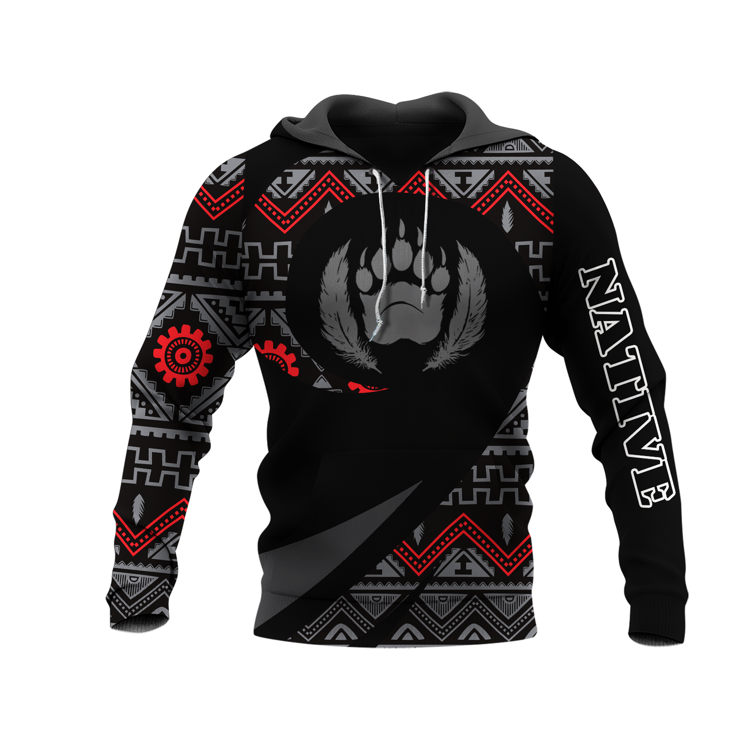 HD0013270 Bear Native American Pride 3D Hoodie