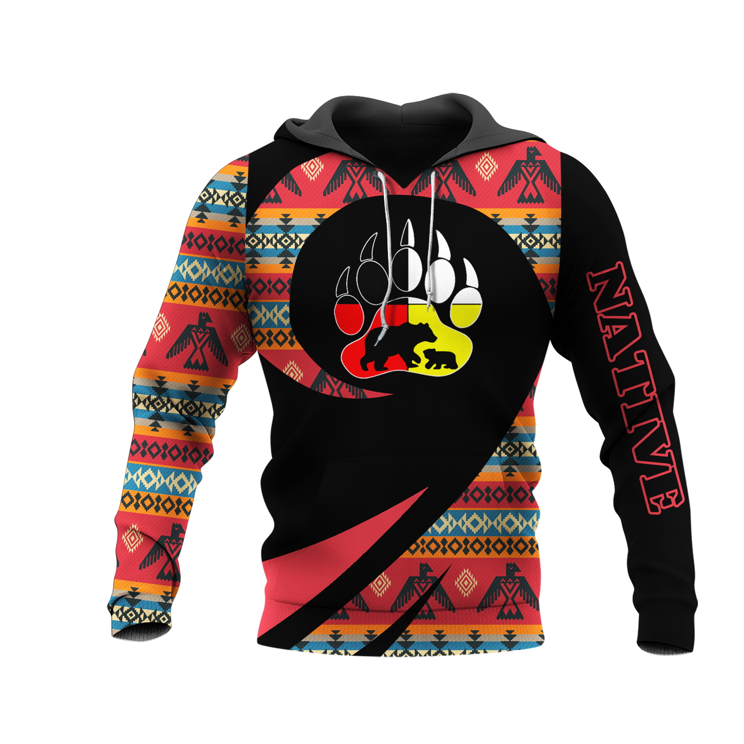HD0013271 Bear Native American Pride 3D Hoodie
