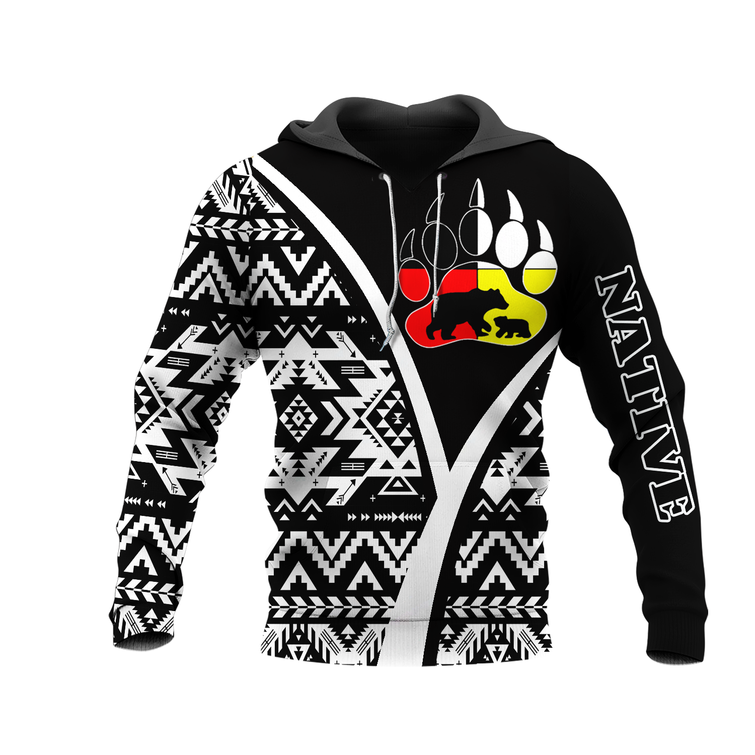 HD0013291 Bear Symbol Native American Pride 3D Hoodie