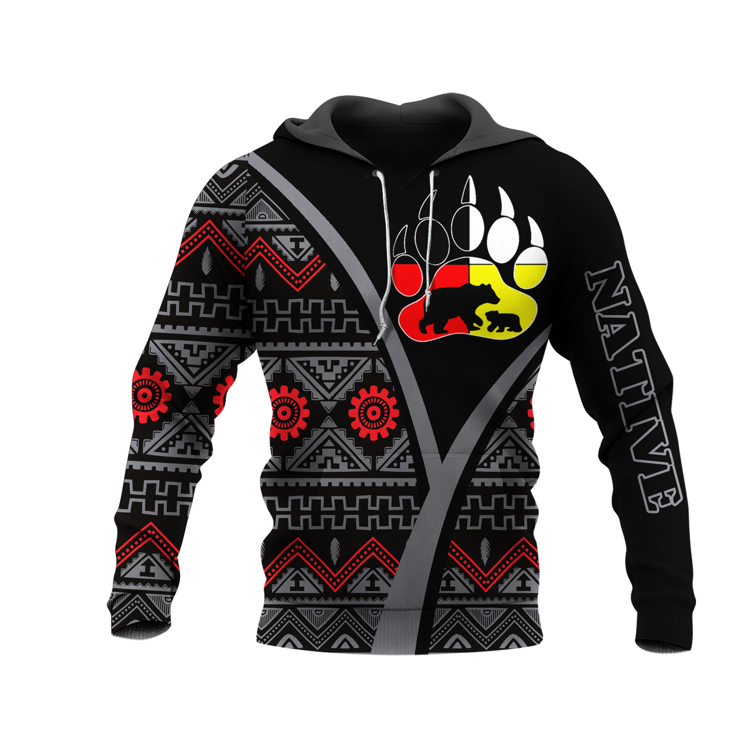 HD0013292 Bear Symbol Native American Pride 3D Hoodie