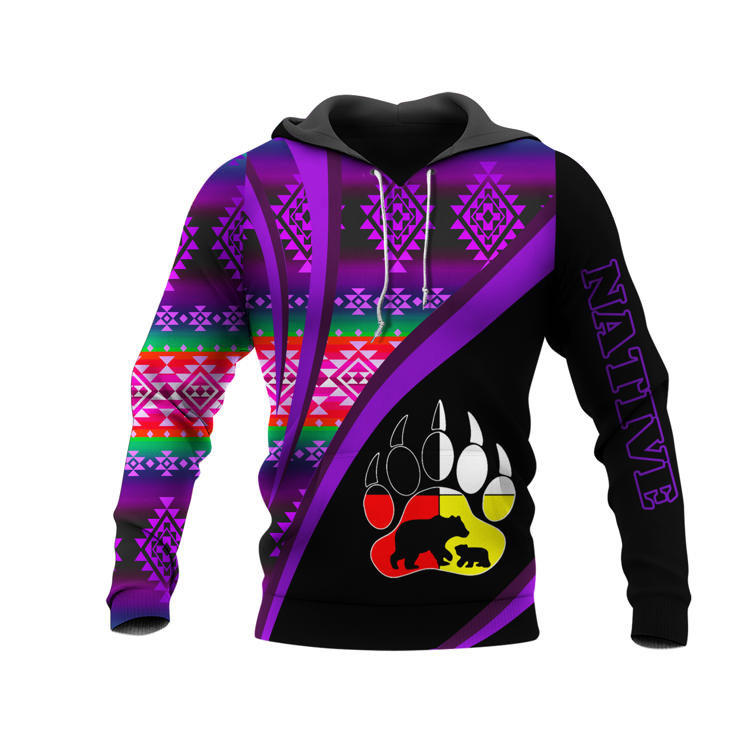 HD0013307 Bear Native American Pride 3D Hoodie