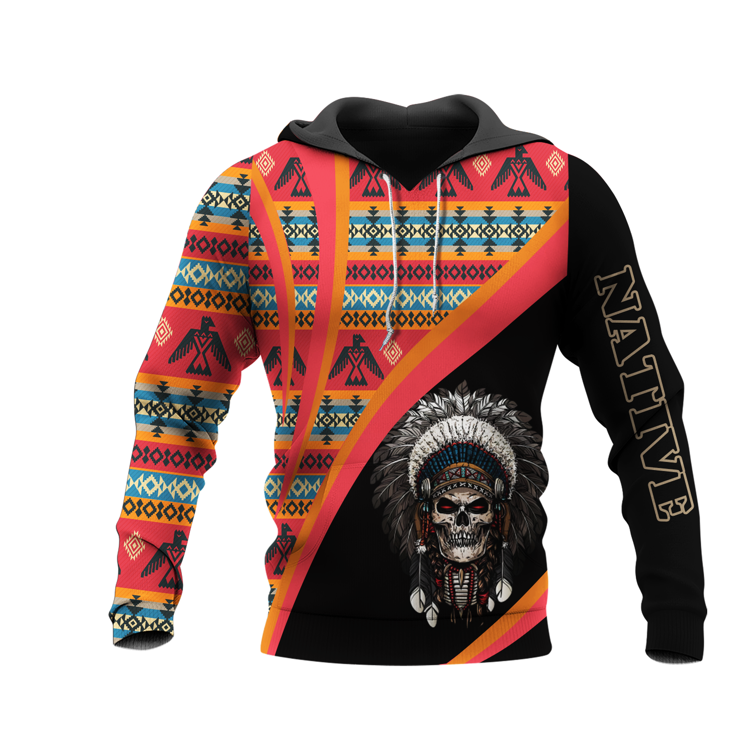 HD0013311 Skull Native American Pride 3D Hoodie