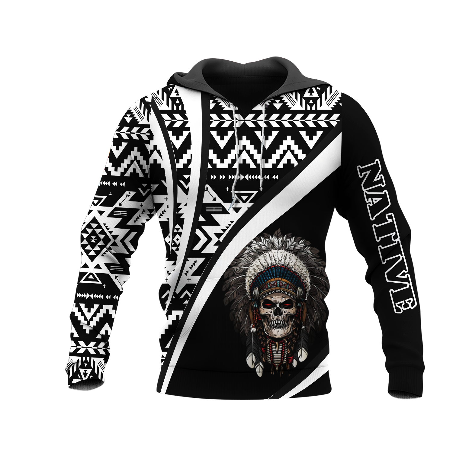 HD0013312 Skull Native American Pride 3D Hoodie