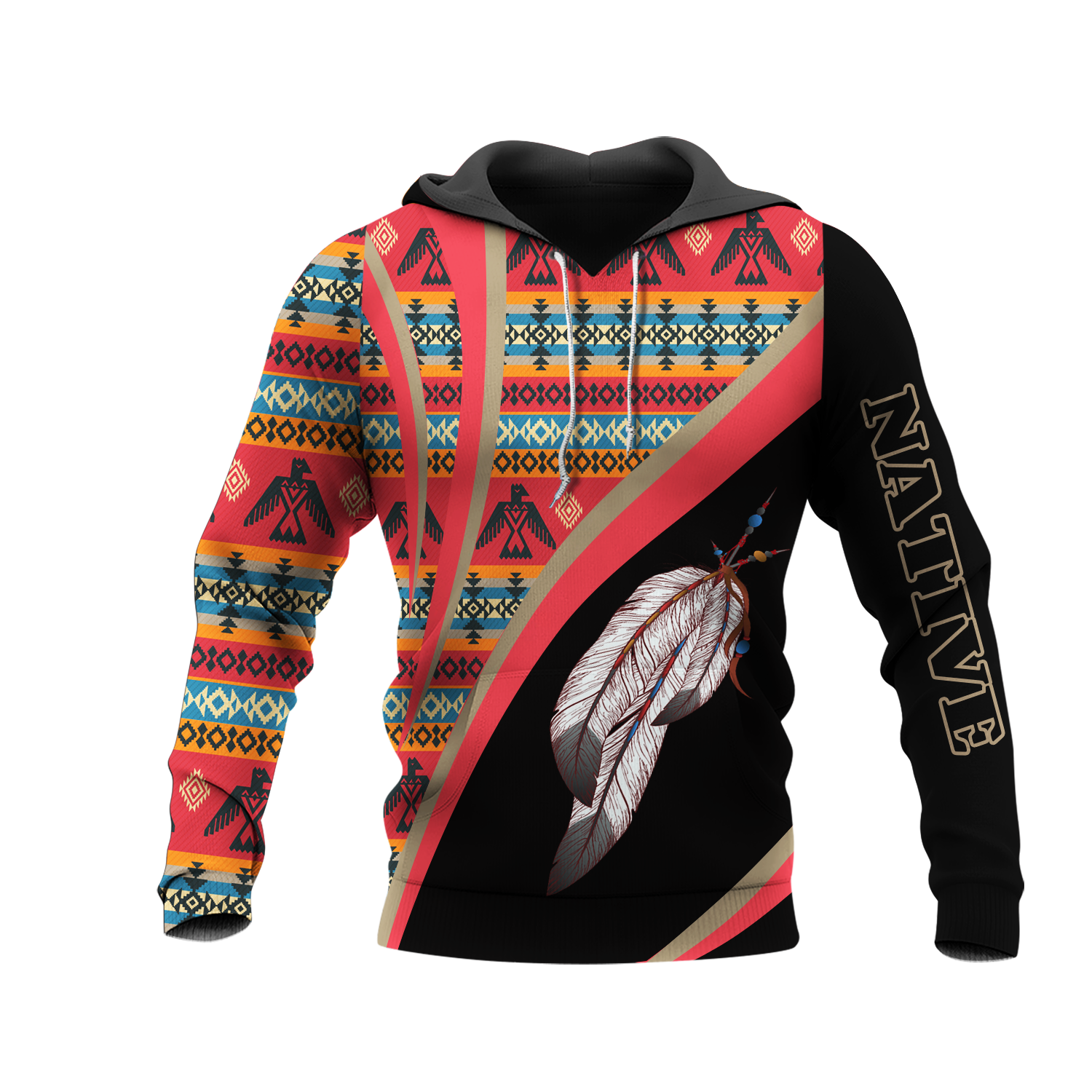 HD0013316 Feather Native American Pride 3D Hoodie