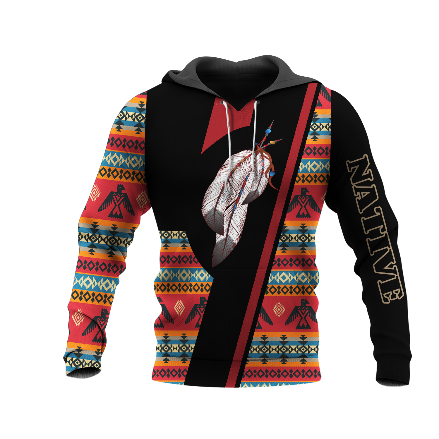 HD0013320 Feather  Native American Pride 3D Hoodie