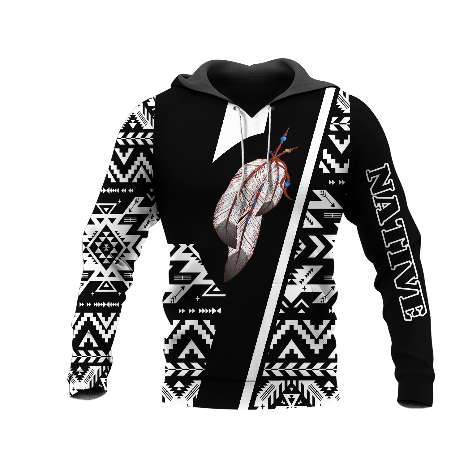 HD0013321 Feather  Native American Pride 3D Hoodie