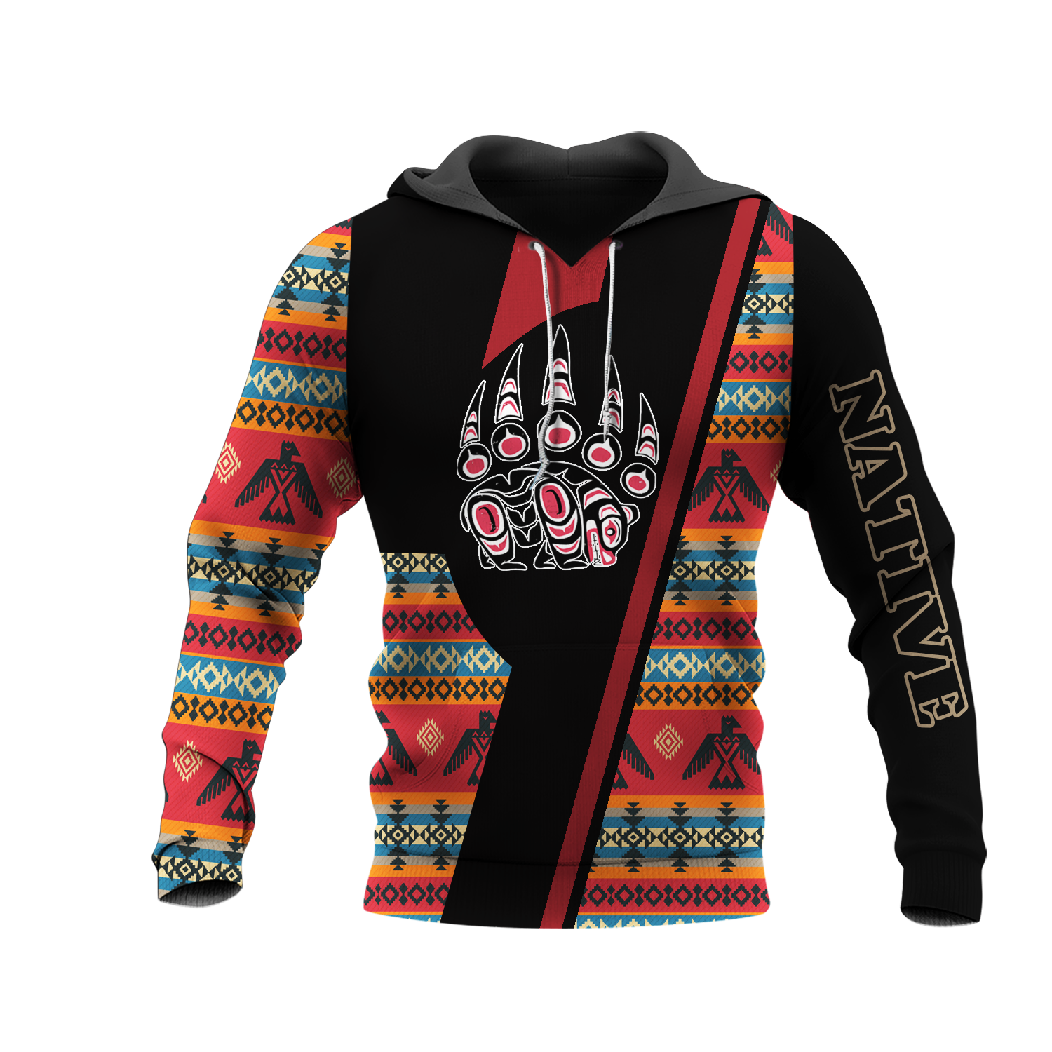 HD0013326 Bear Native American Pride 3D Hoodie
