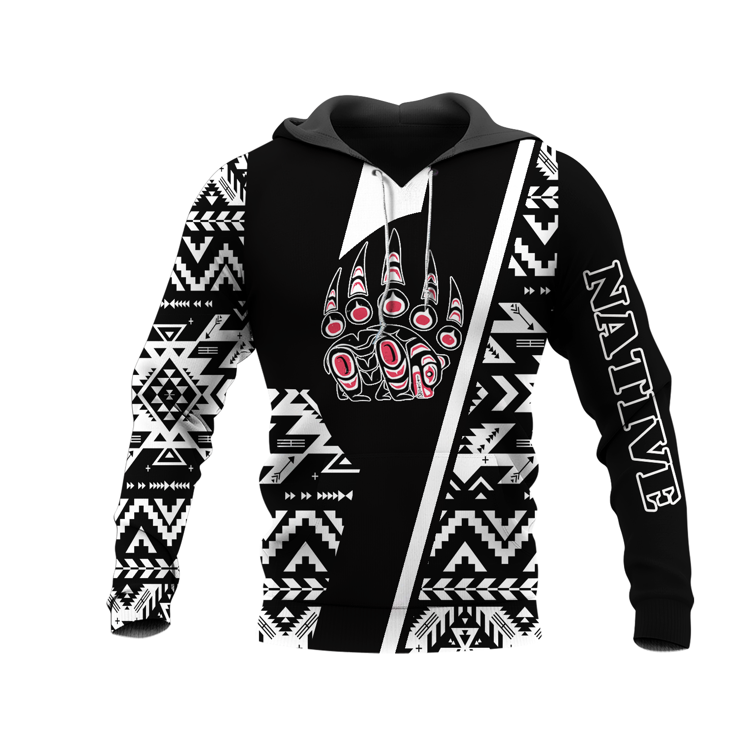 HD0013327 Bear Native American Pride 3D Hoodie