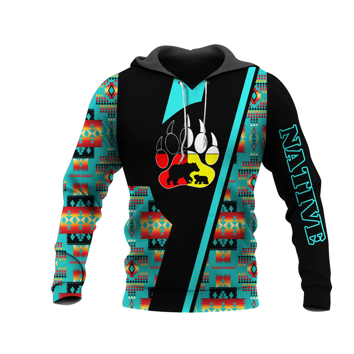 HD0013328 Bear Native American Pride 3D Hoodie