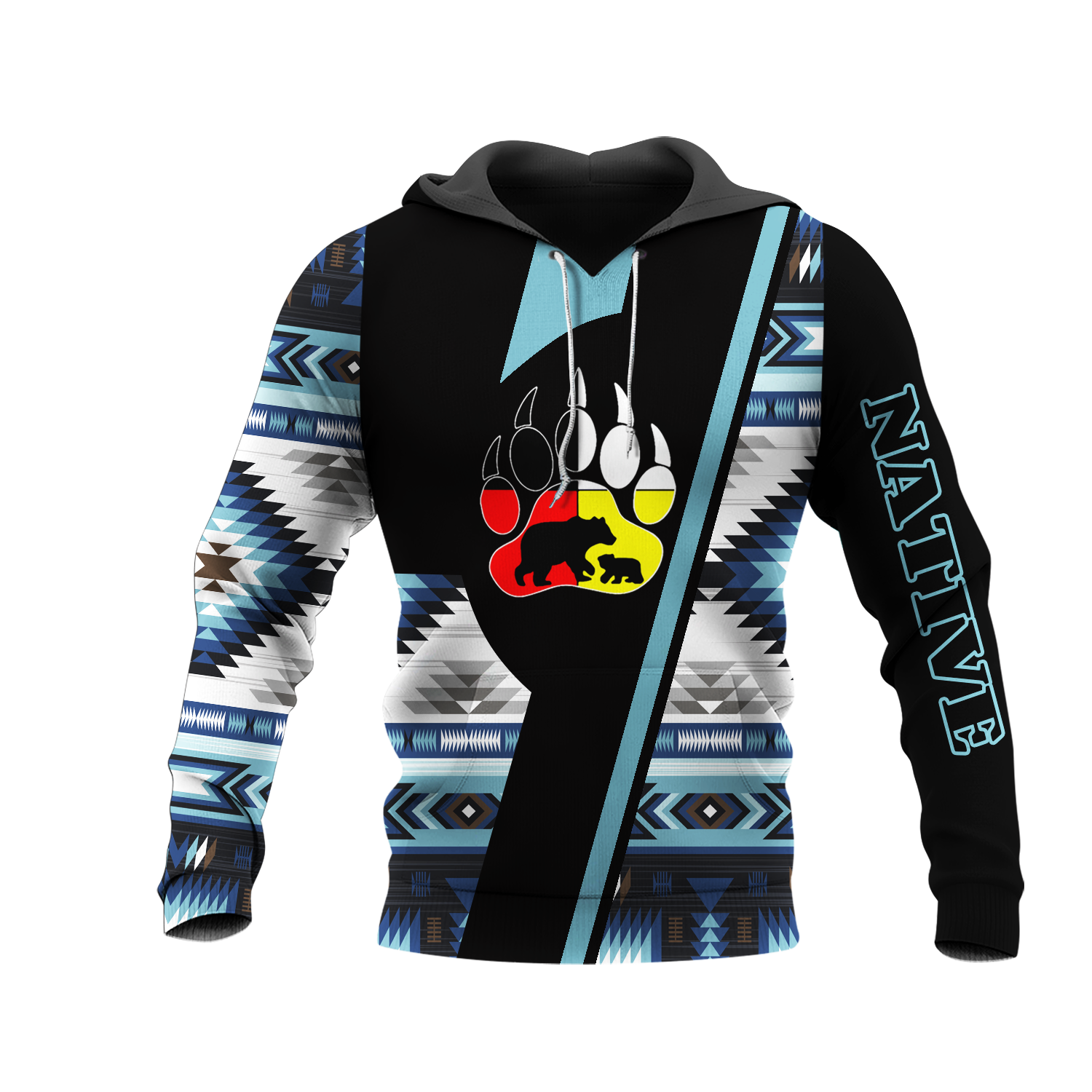 HD0013337 Bear Native American Pride 3D Hoodie