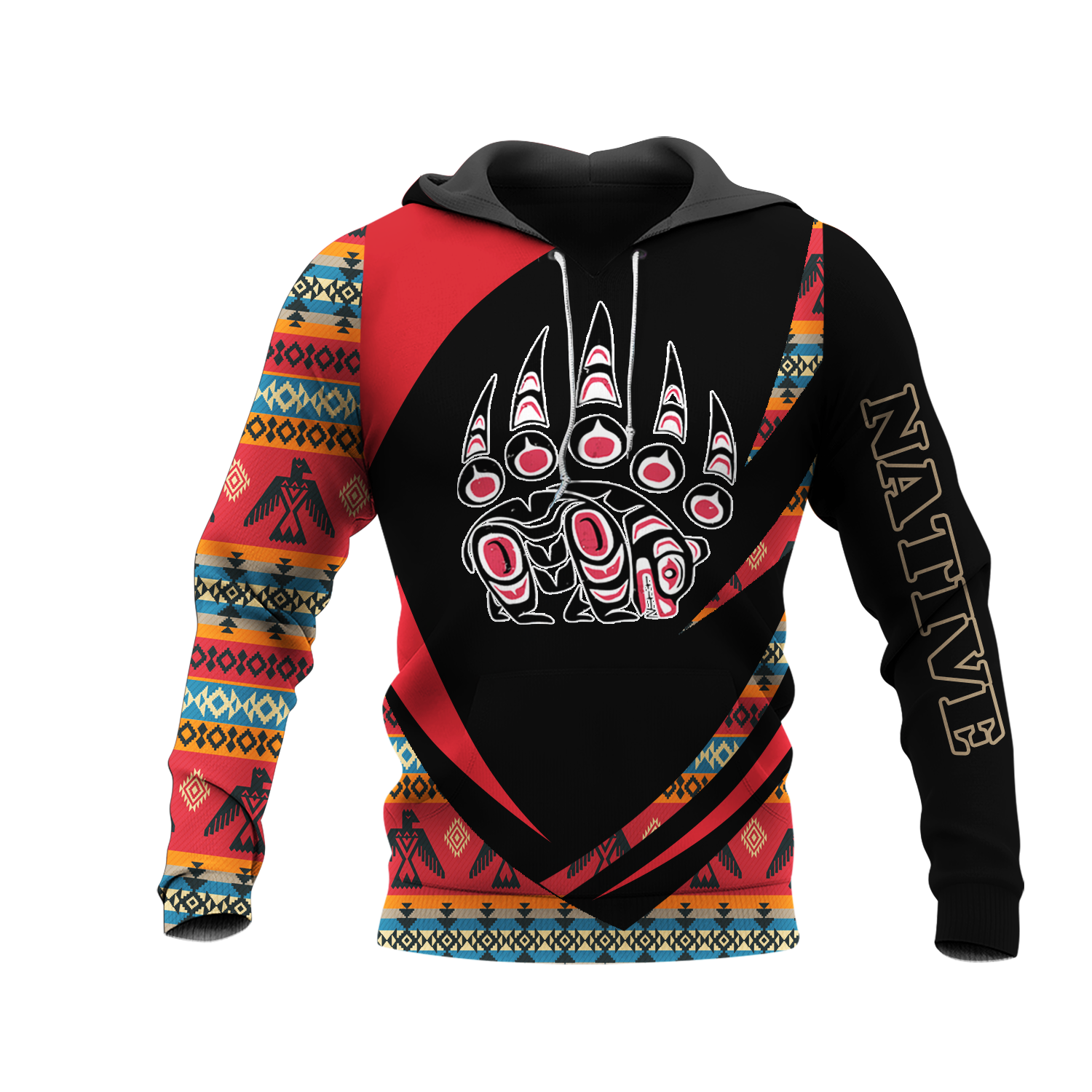 HD0013345 Bear Native American Pride 3D Hoodie