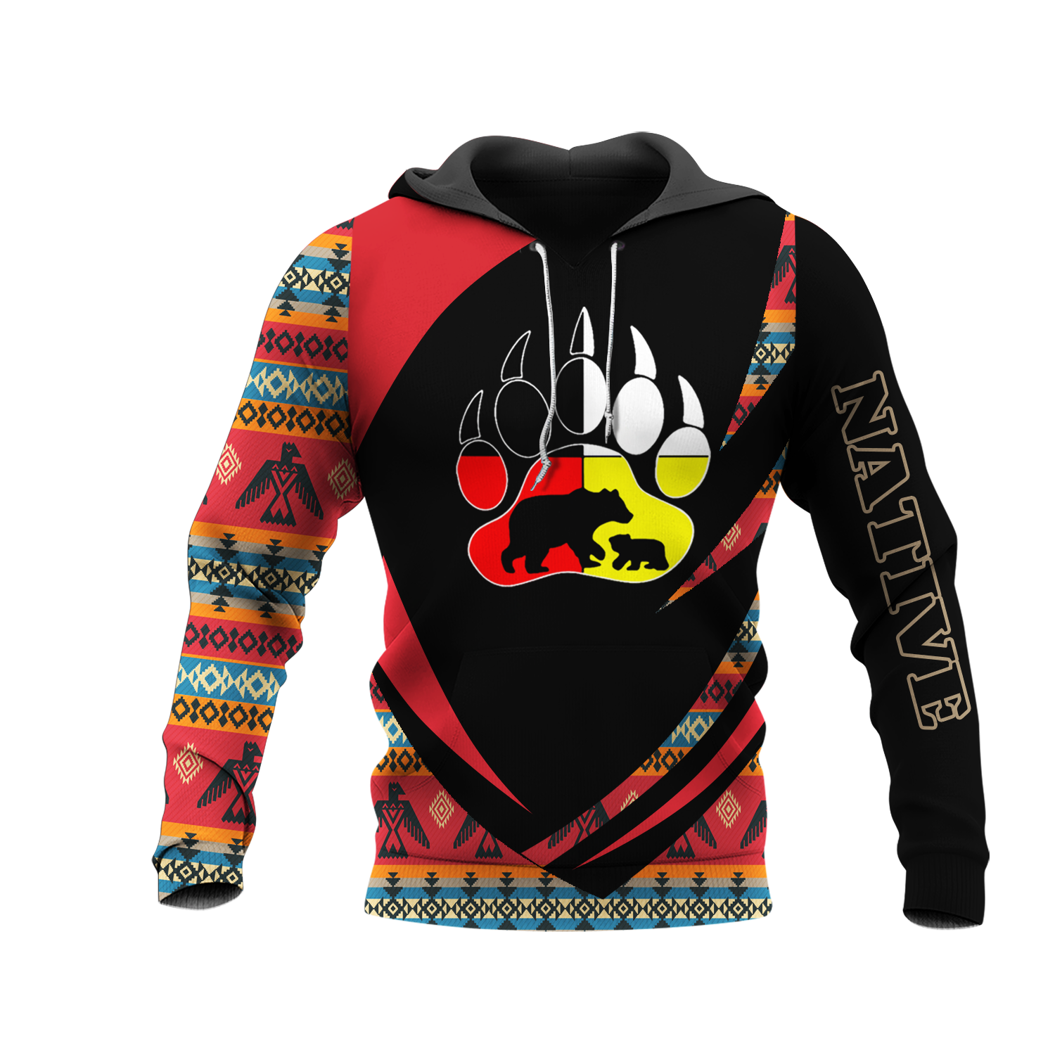 HD0013346 Bear Native American Pride 3D Hoodie