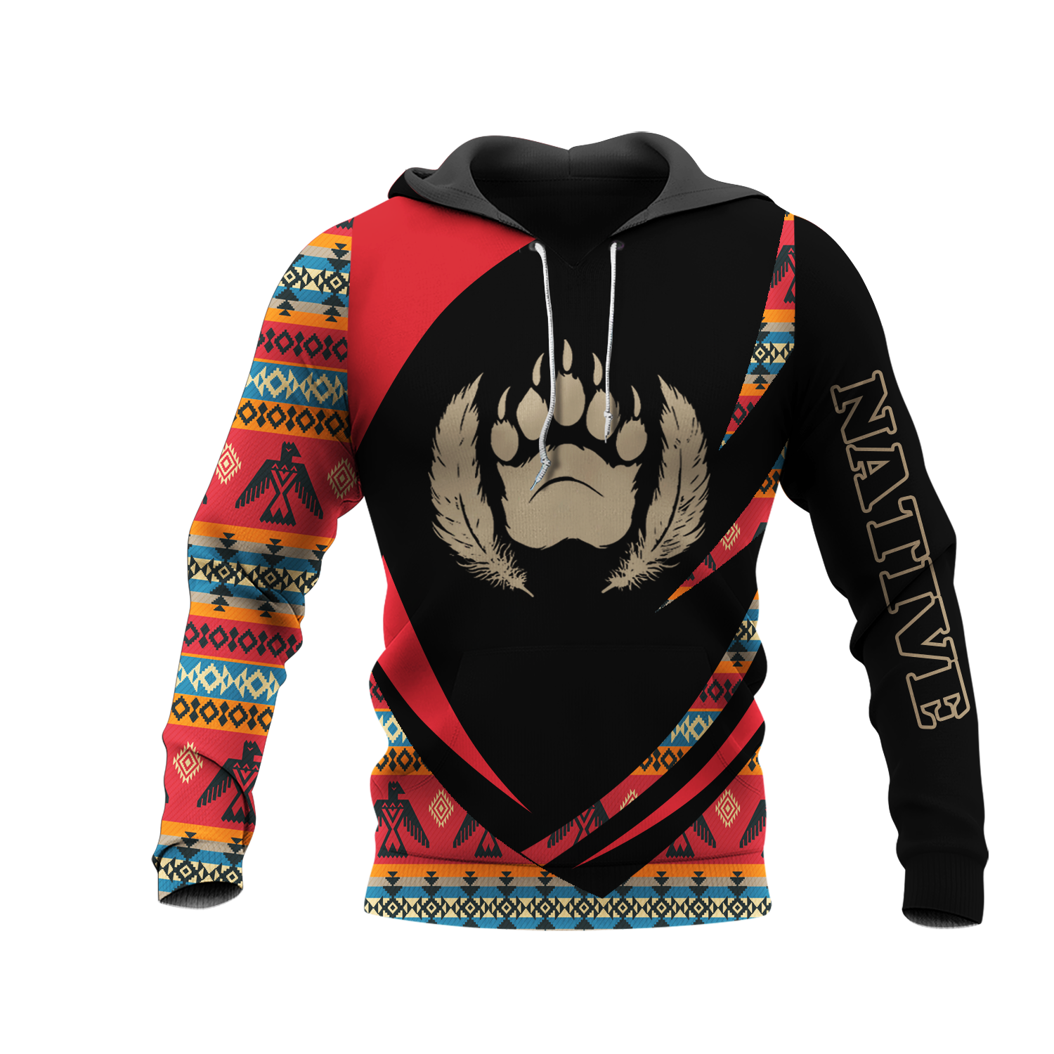 HD0013348 Bear Native American Pride 3D Hoodie