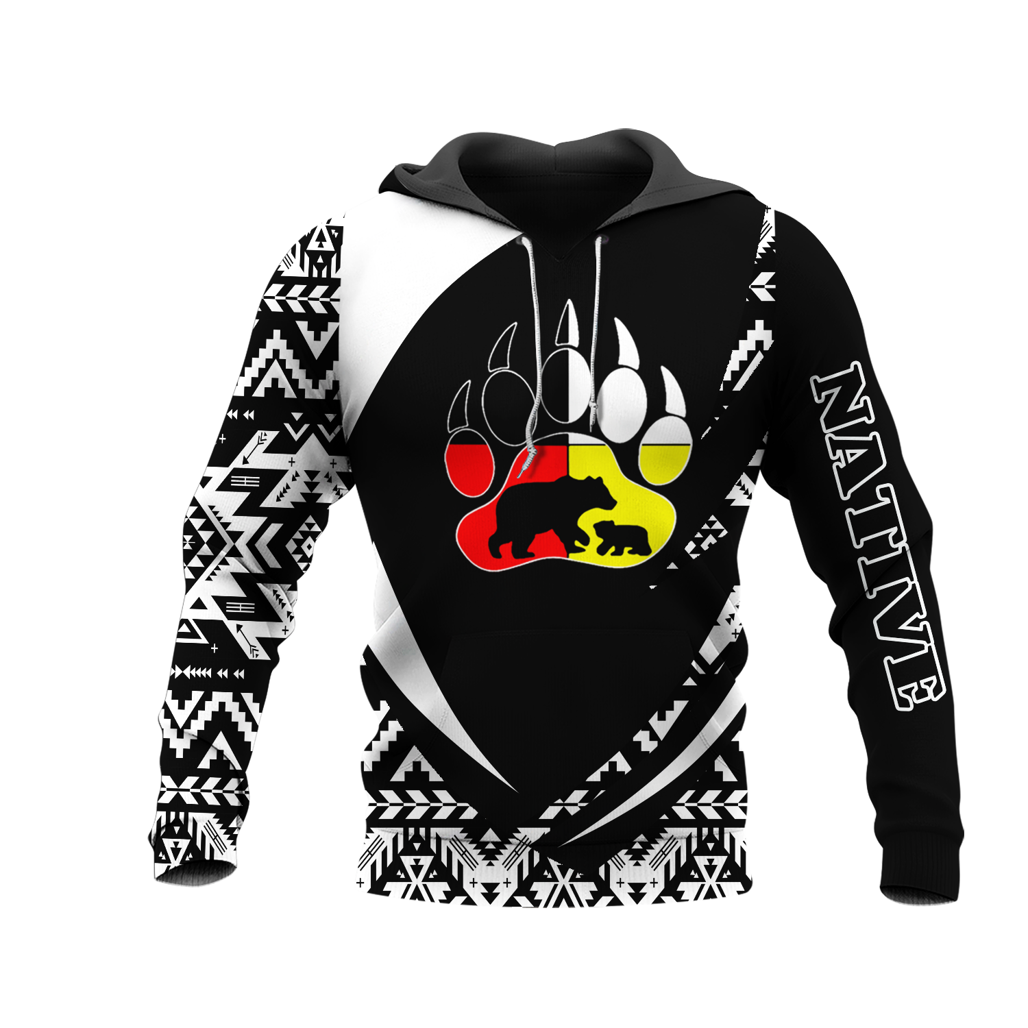 HD0013352 Bear Native American Pride 3D Hoodie