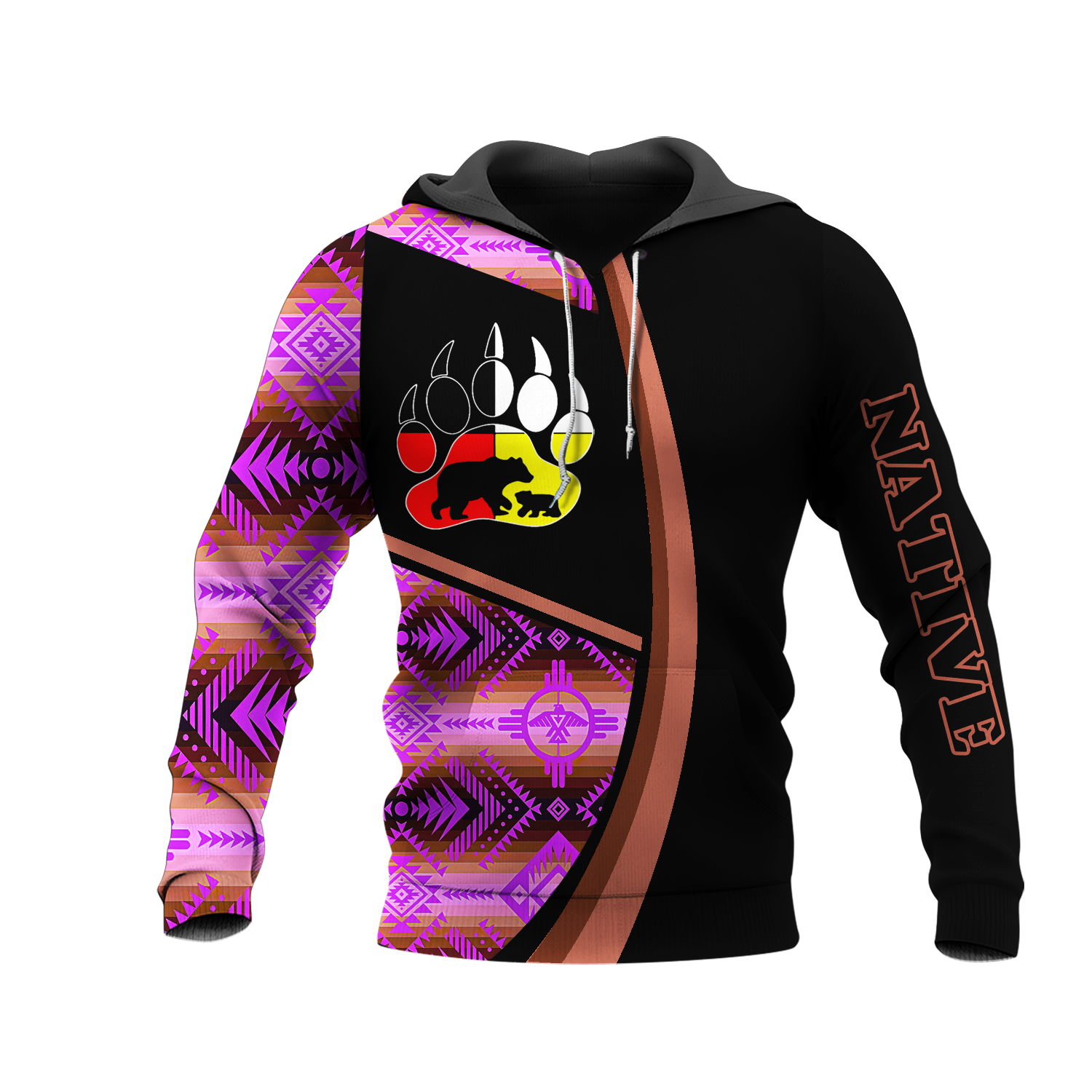 HD0013394 Bear Native American Pride 3D Hoodie