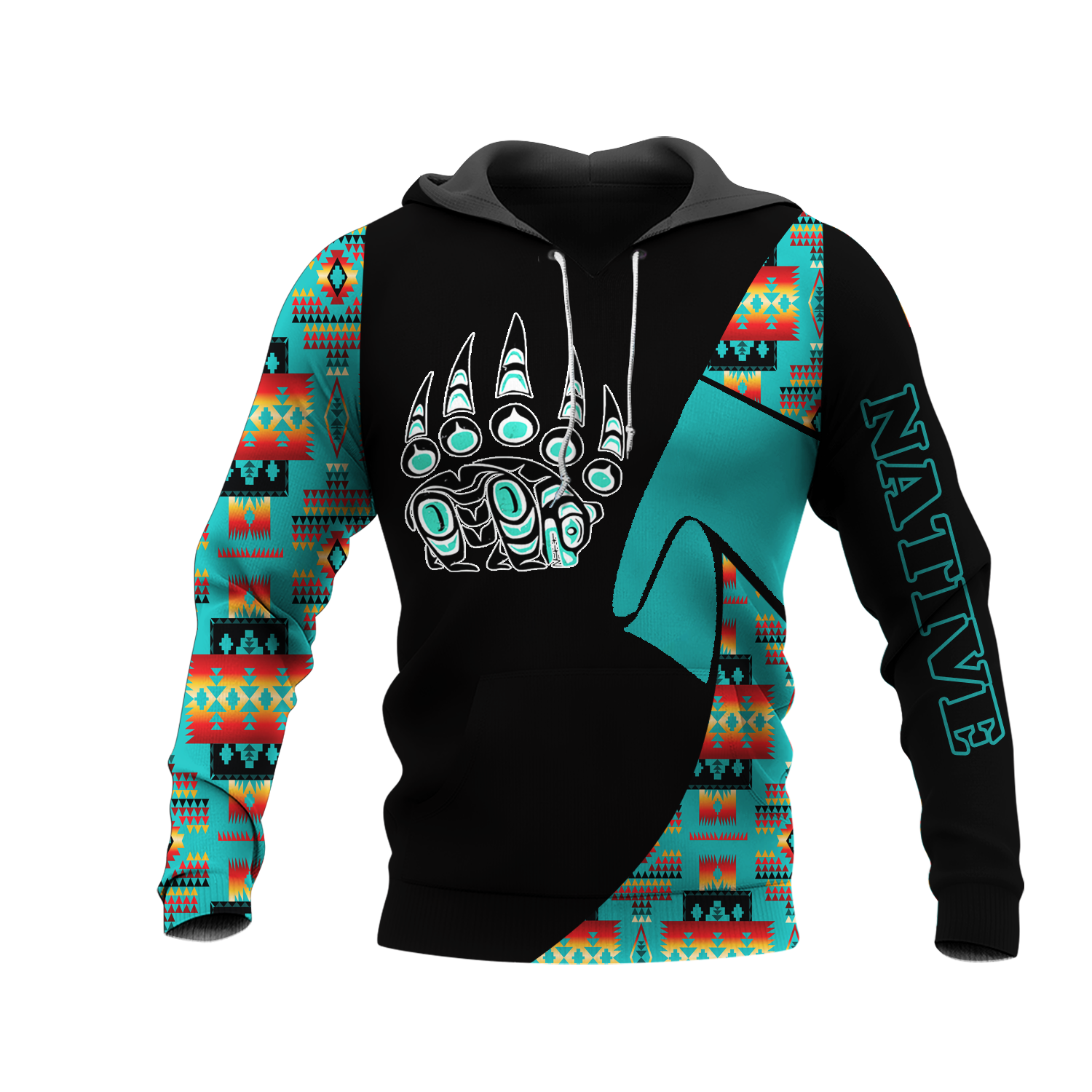 HD0013400 Bear Native American Pride 3D Hoodie