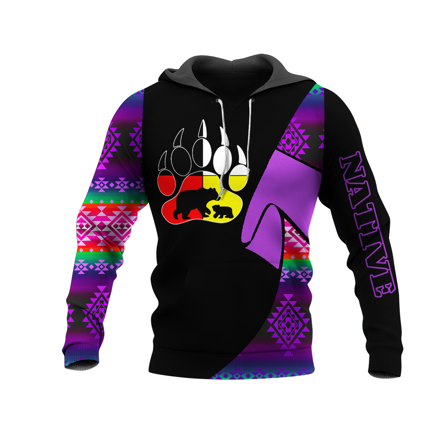 HD0013404 Bear Native American Pride 3D Hoodie