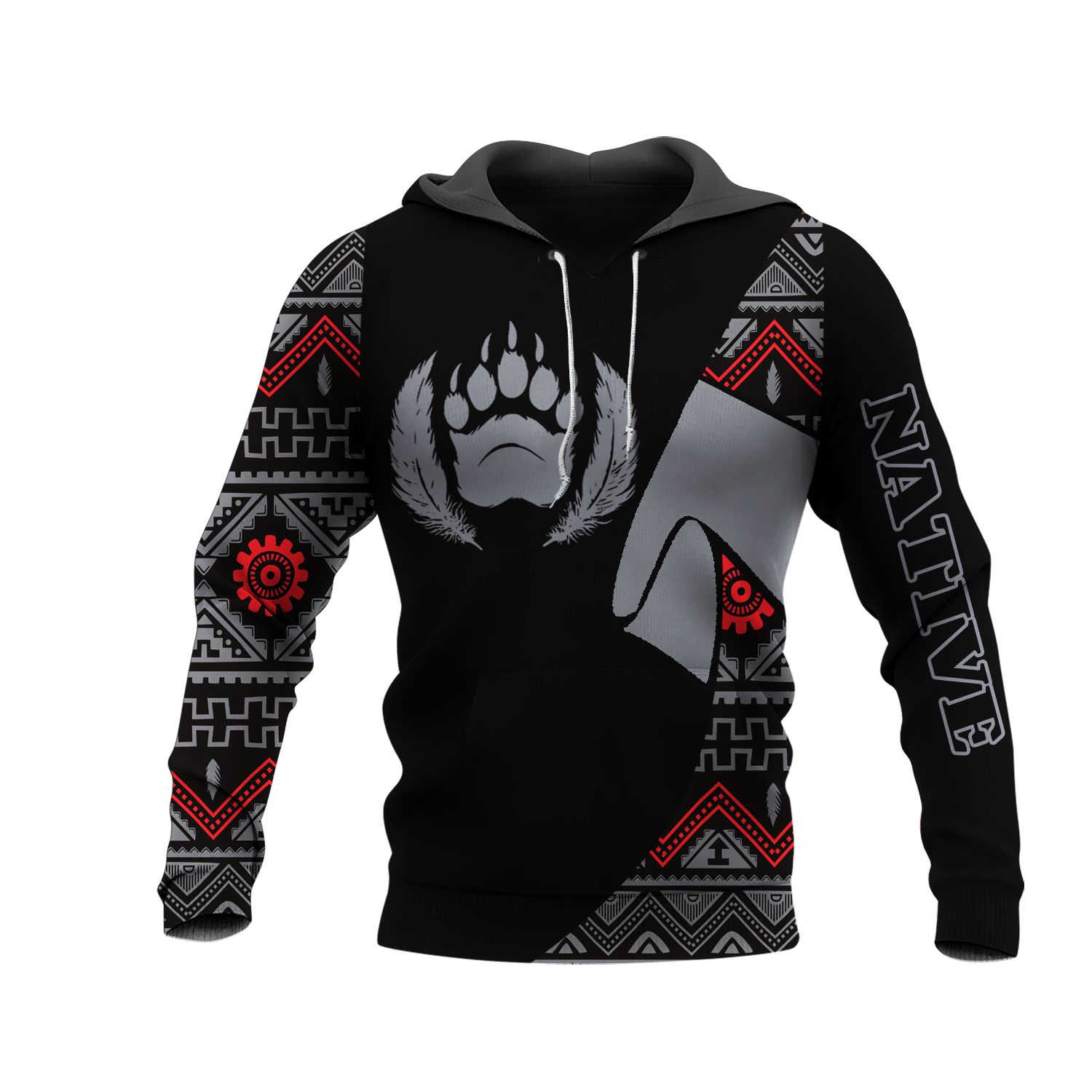 HD0013405 Bear Native American Pride 3D Hoodie