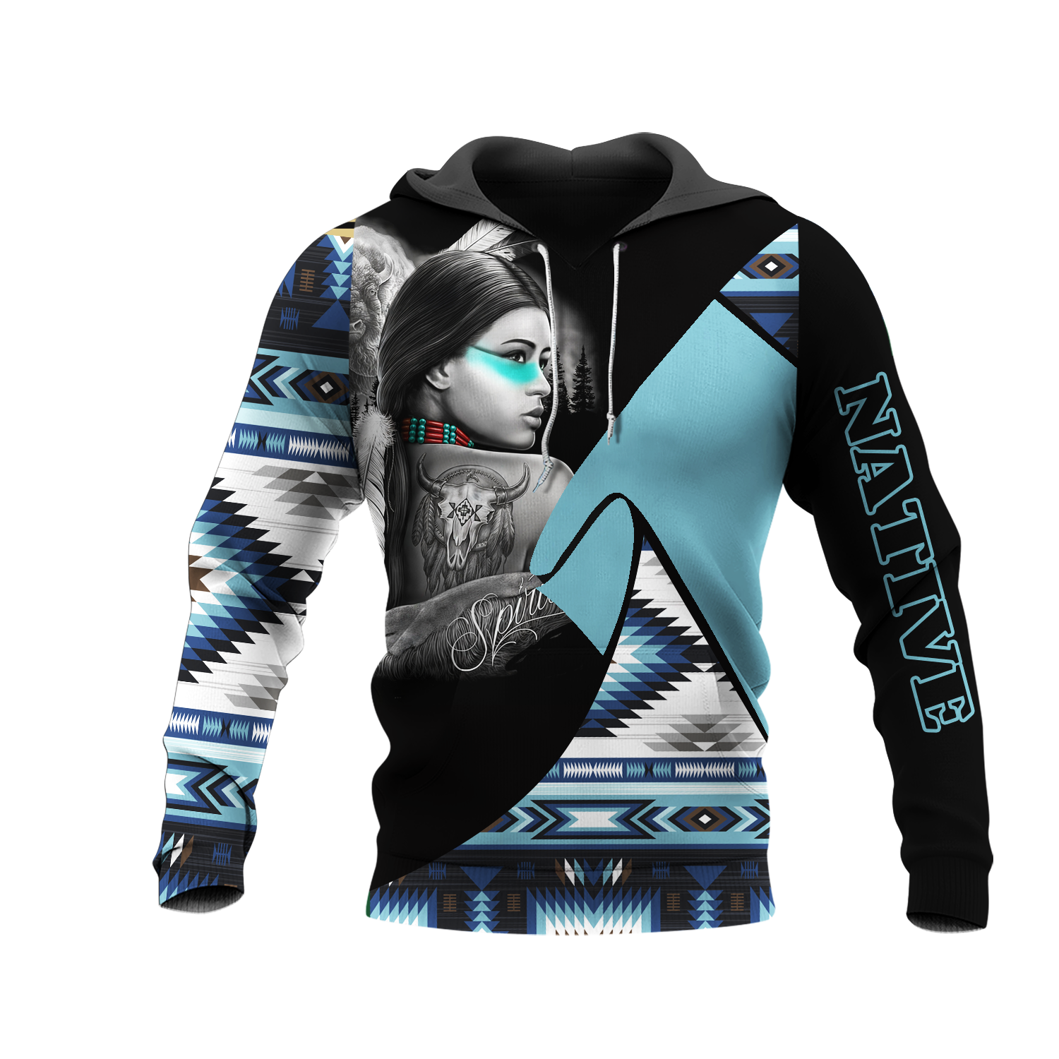 HD0013411 Girl Native American Pride 3D Hoodie