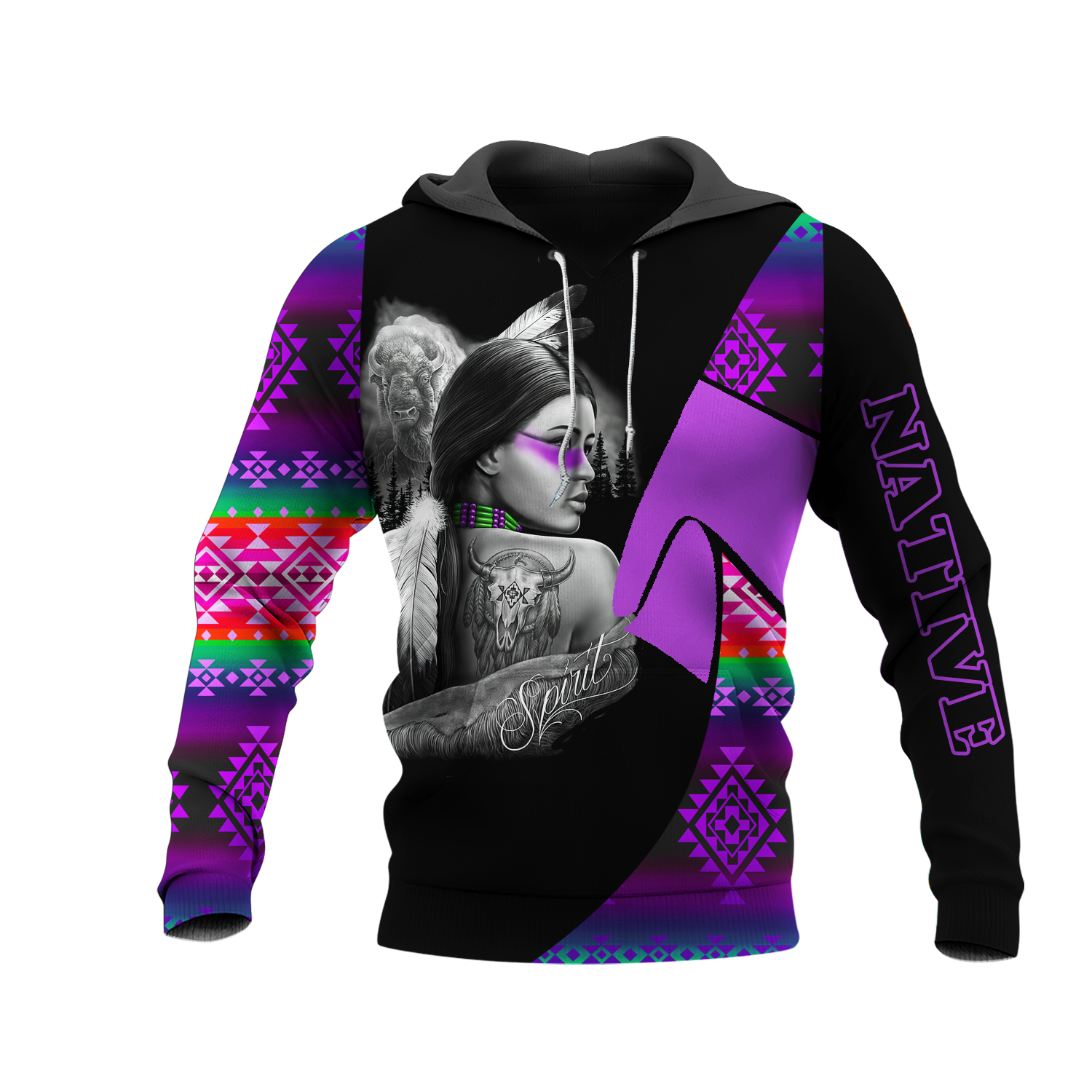 HD0013413 Girl Native American Pride 3D Hoodie