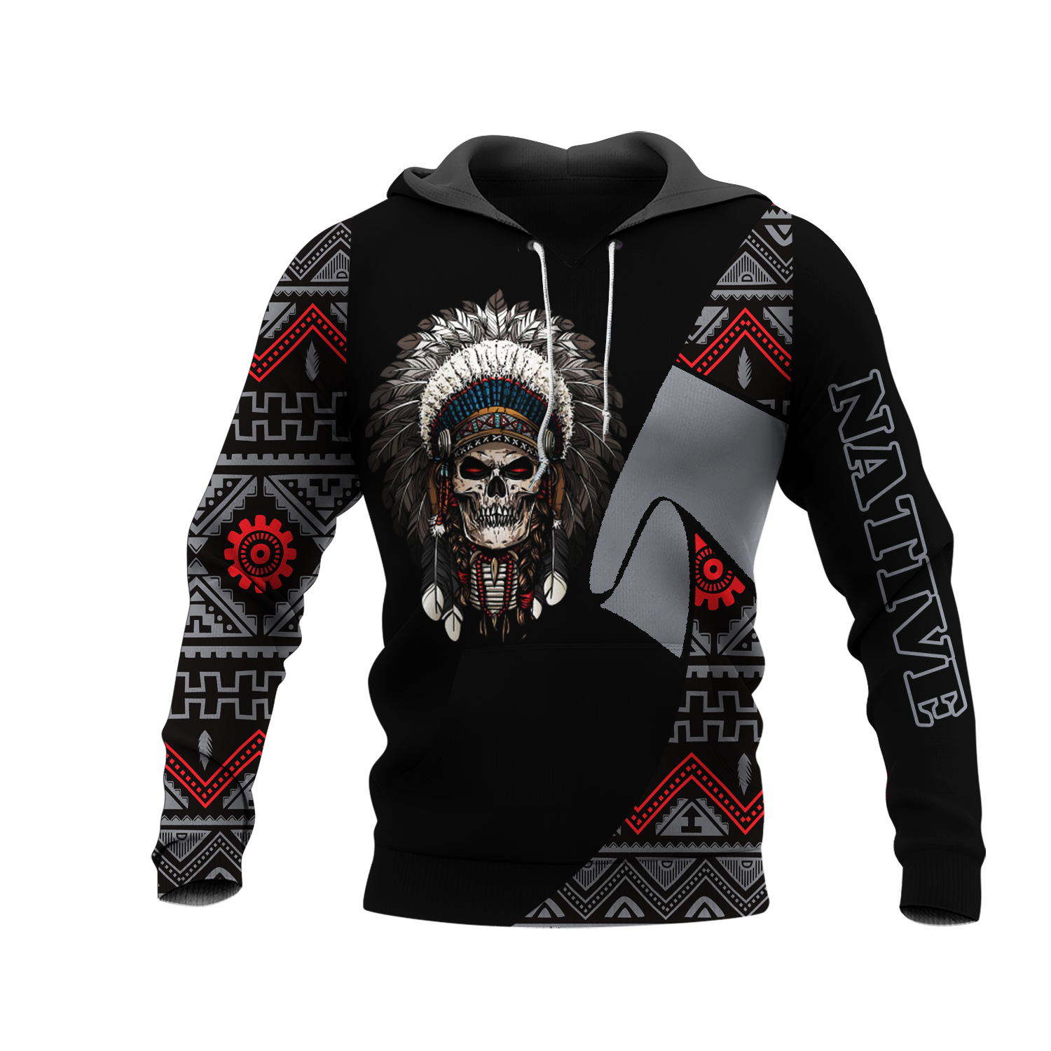 HD0013415 Skull Native American Pride 3D Hoodie