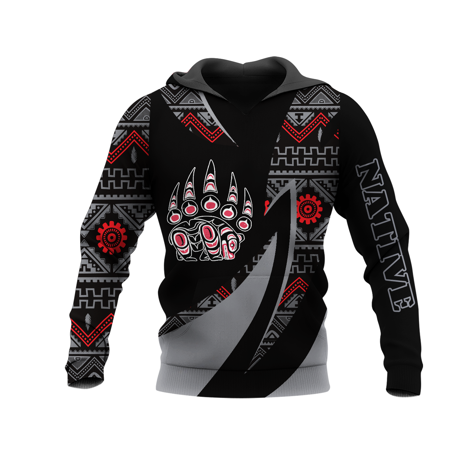 HD0013424 Bear Native American Pride 3D Hoodie