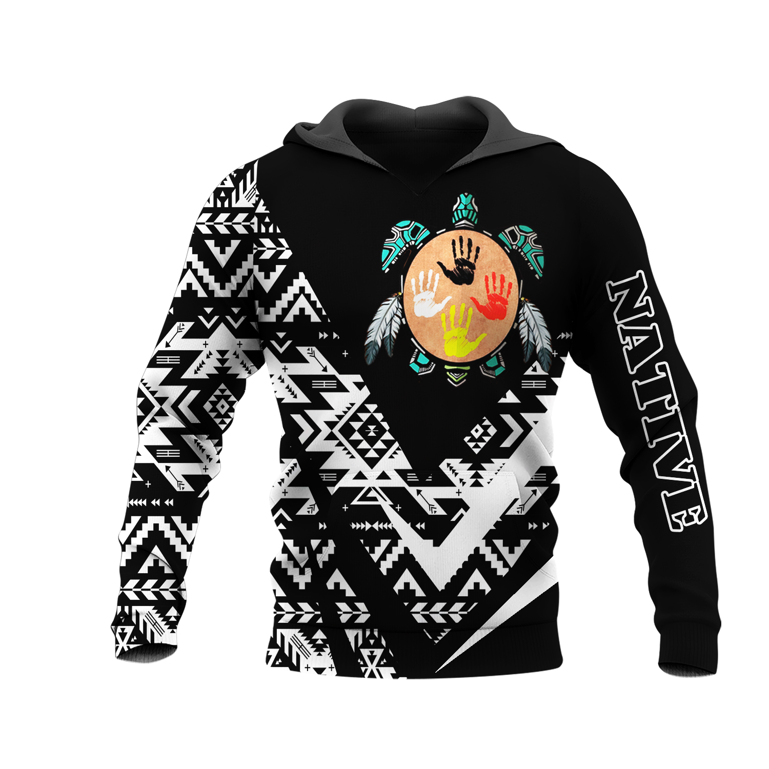HD0013456 Tribal Turtle Native American Pride 3D Hoodie
