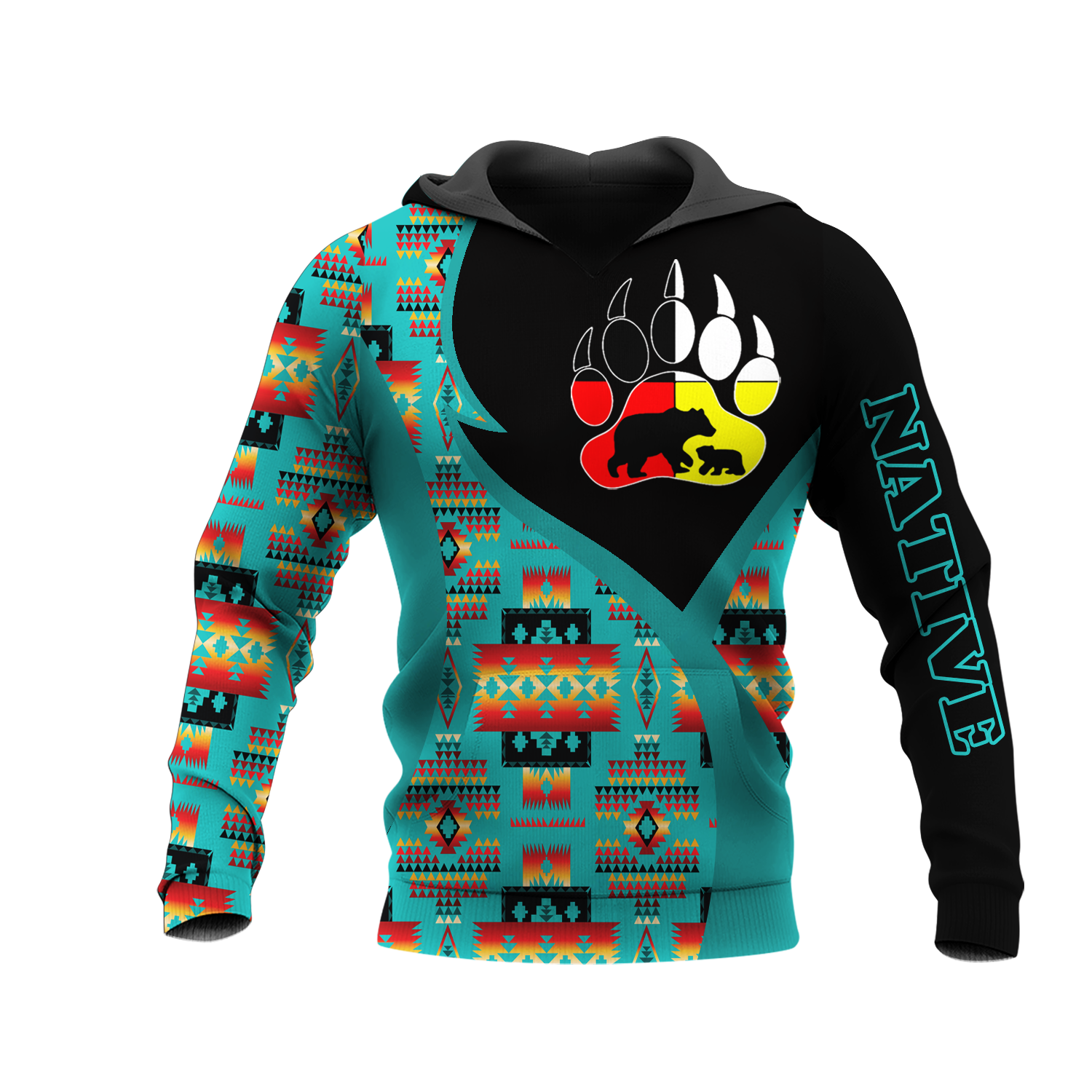 HD0013461 Bear Native American Pride 3D Hoodie