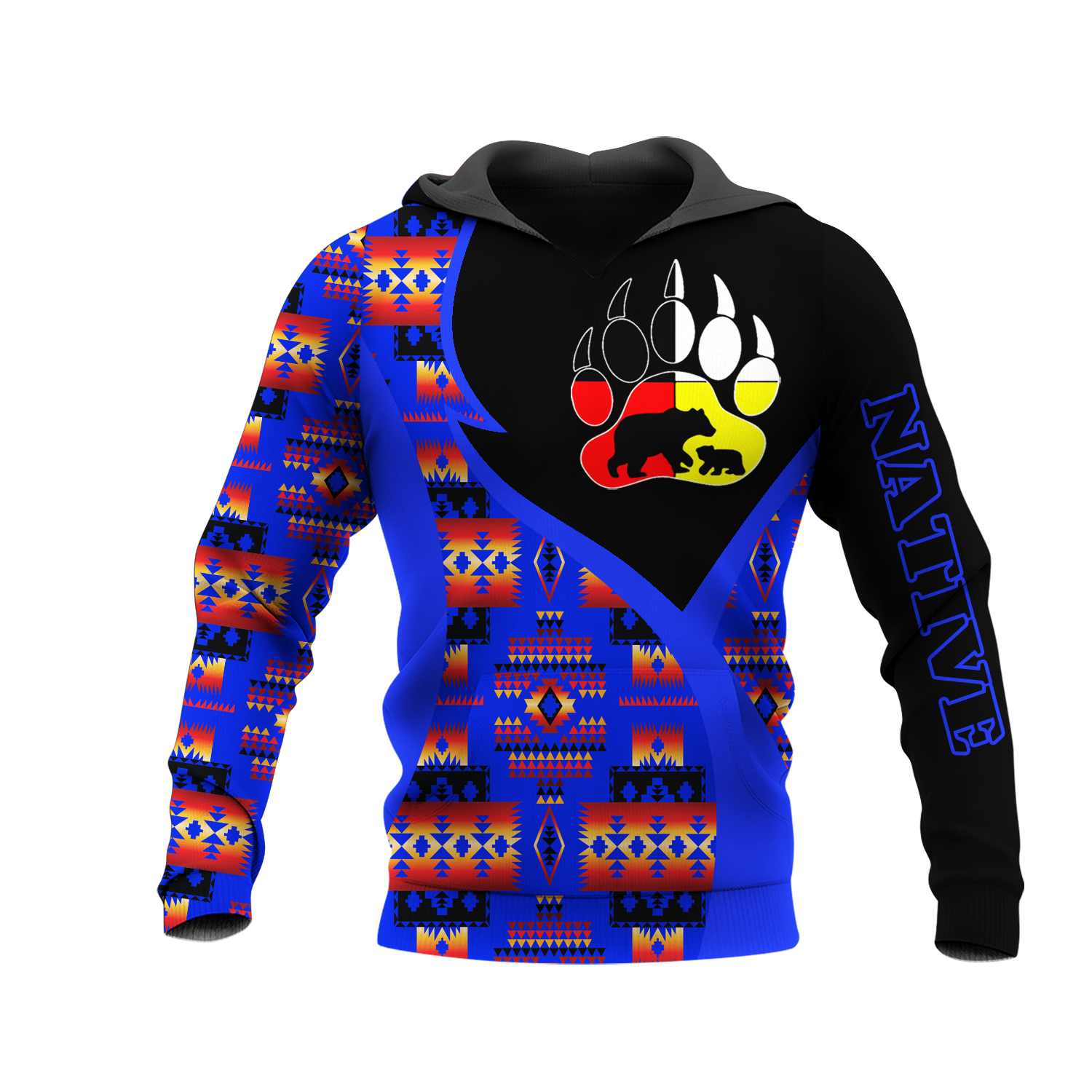 HD0013463 Bear Native American Pride 3D Hoodie