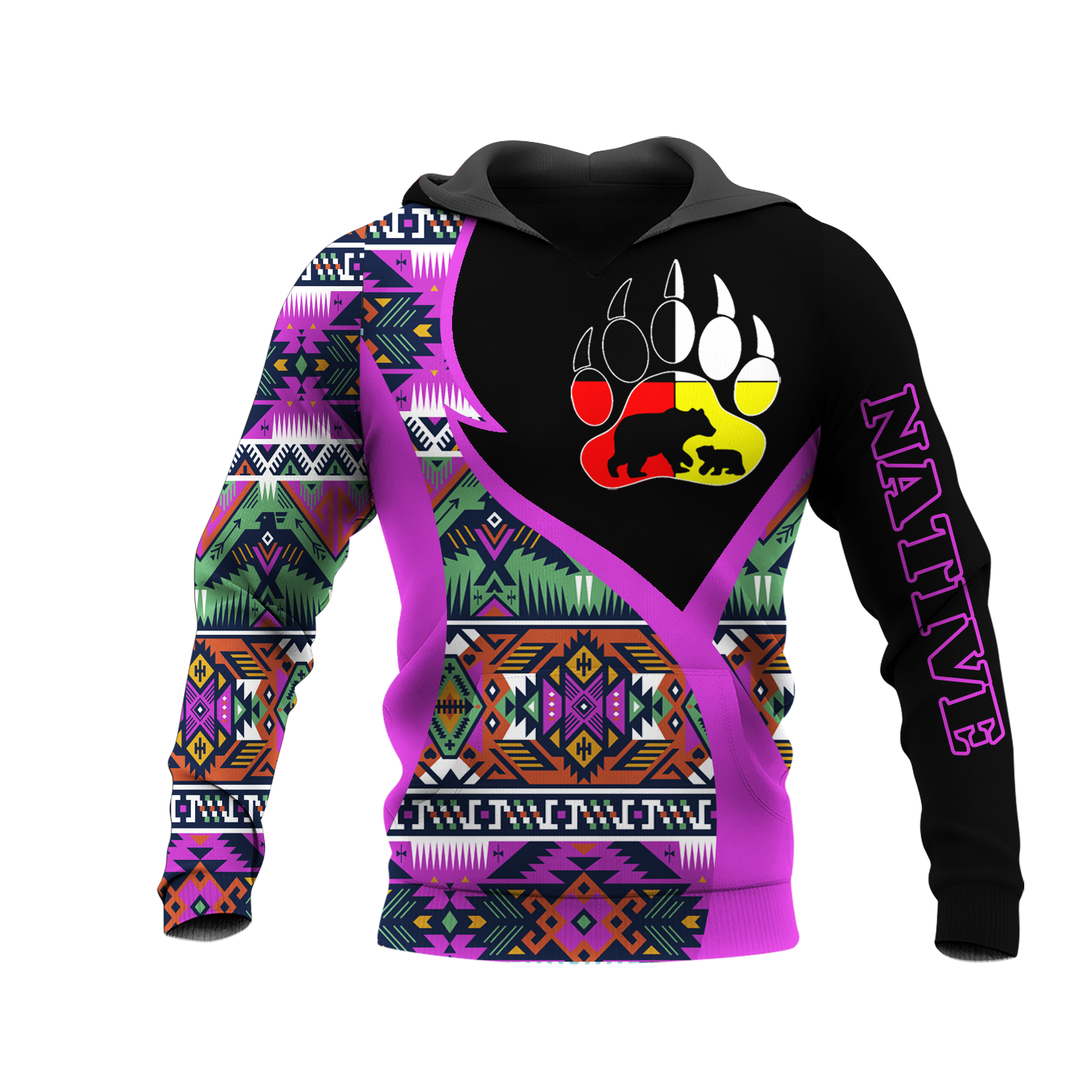 HD0013464 Bear Native American Pride 3D Hoodie