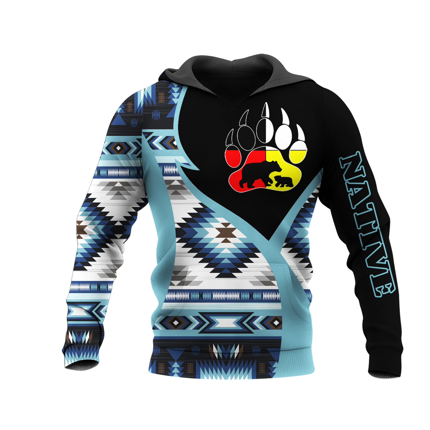 HD0013465 Bear Native American Pride 3D Hoodie