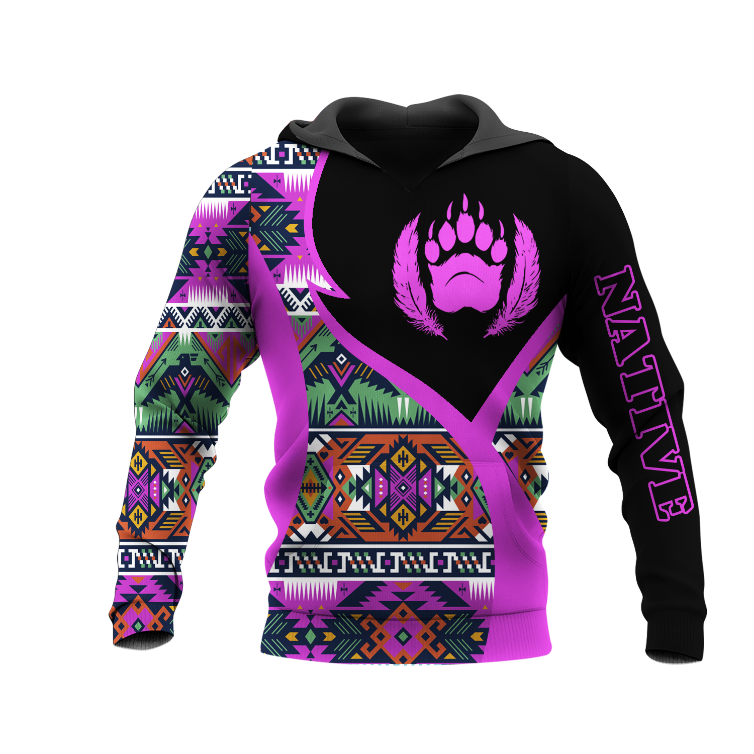 HD0013468 Bear Native American Pride 3D Hoodie
