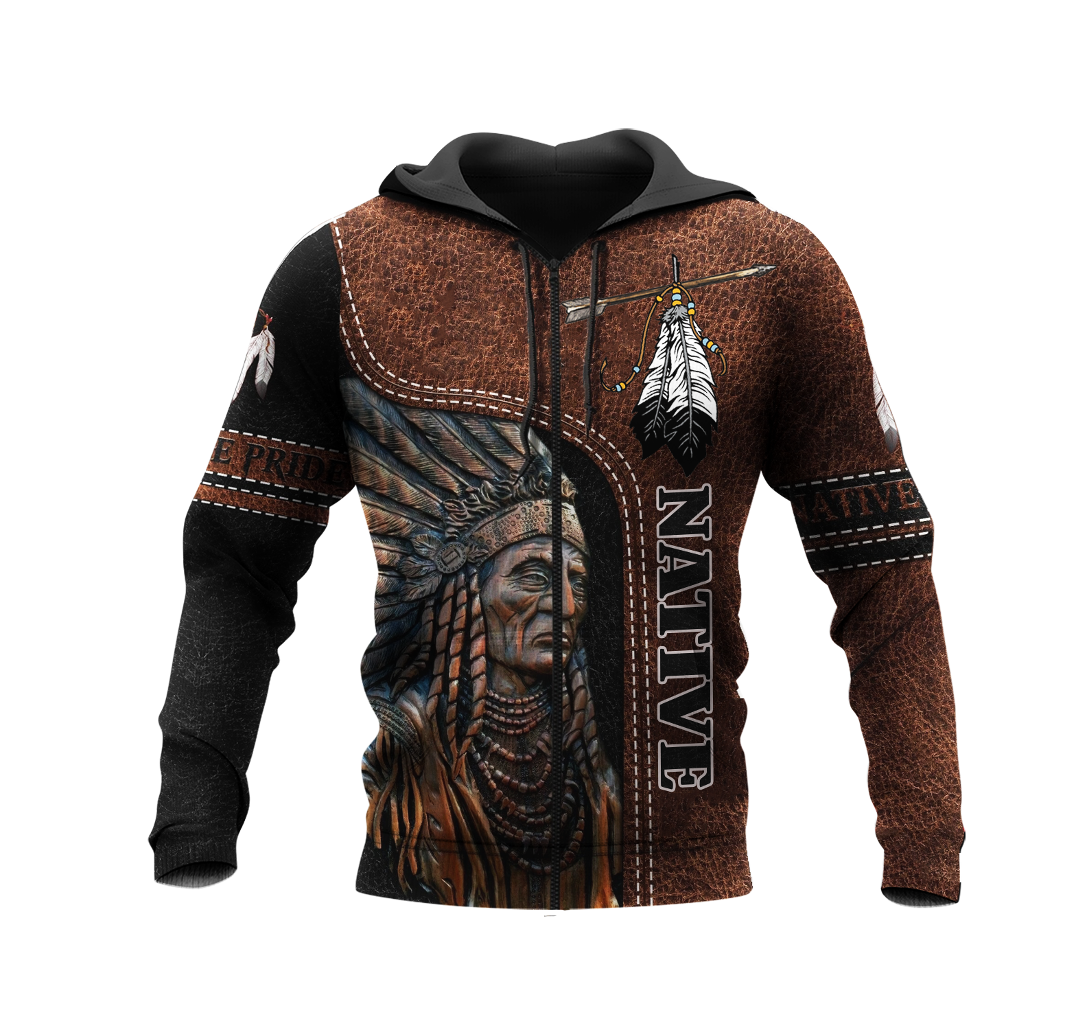 HD000132-01B Native American Pride  3D Hoodie
