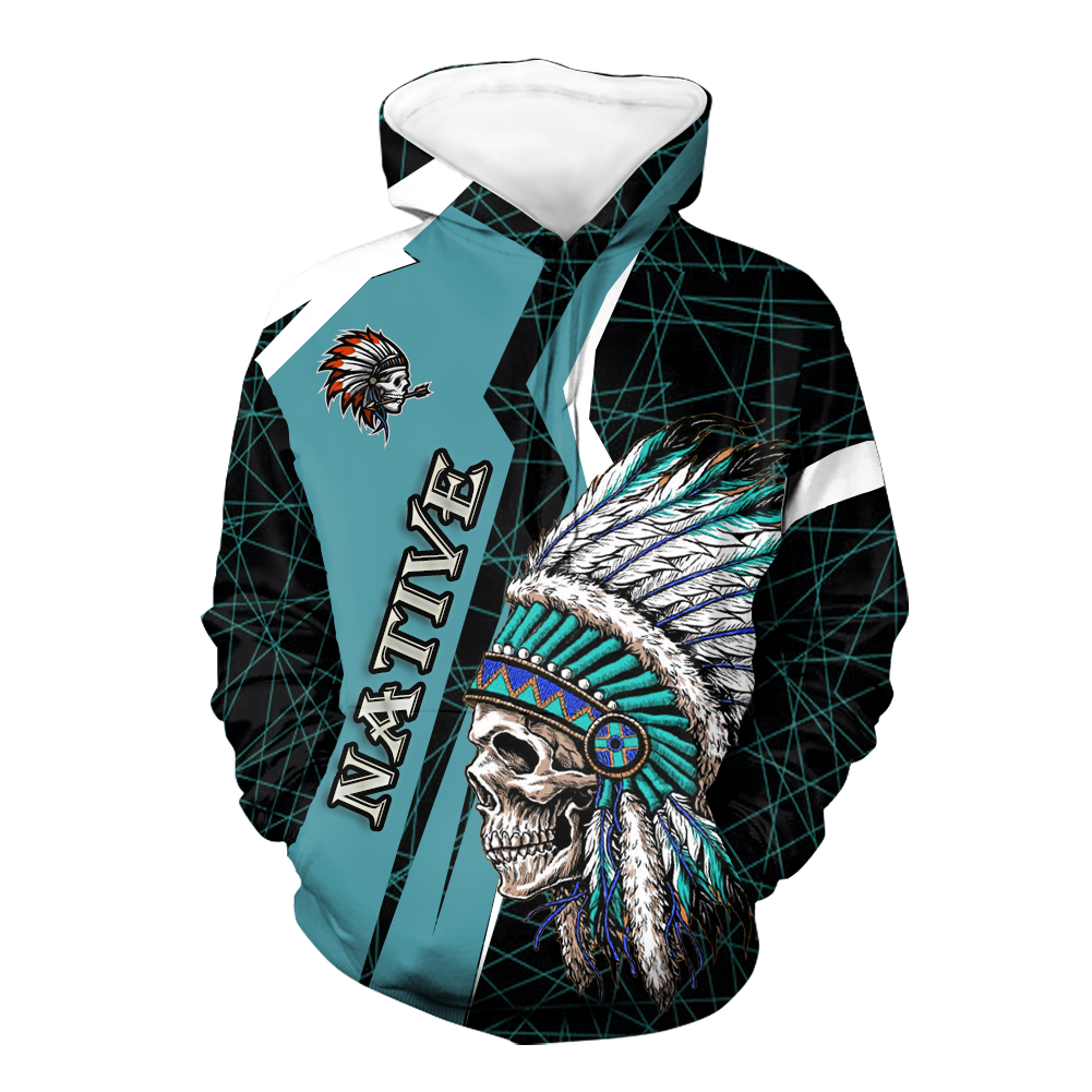 GB-NAT00651 Skull Headdress Native 3D Hoodie