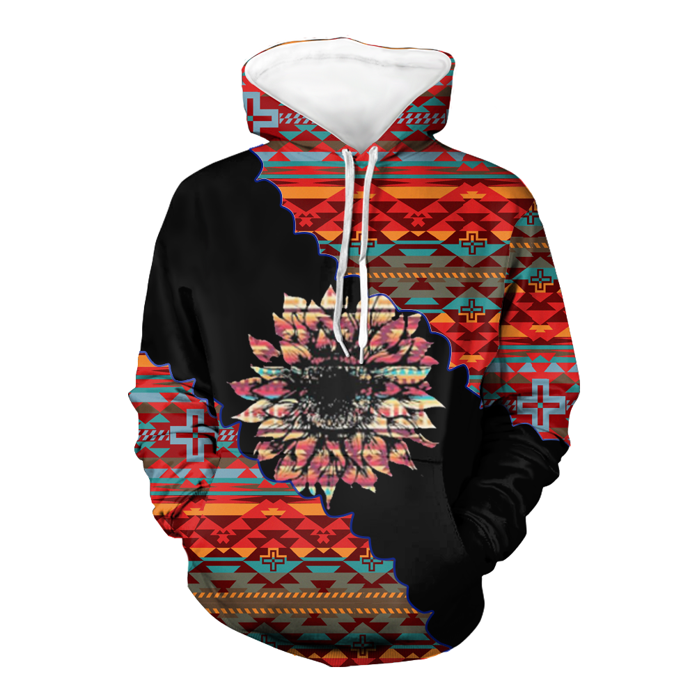 HD00082  Sunflower Pattern Native 3D Hoodie