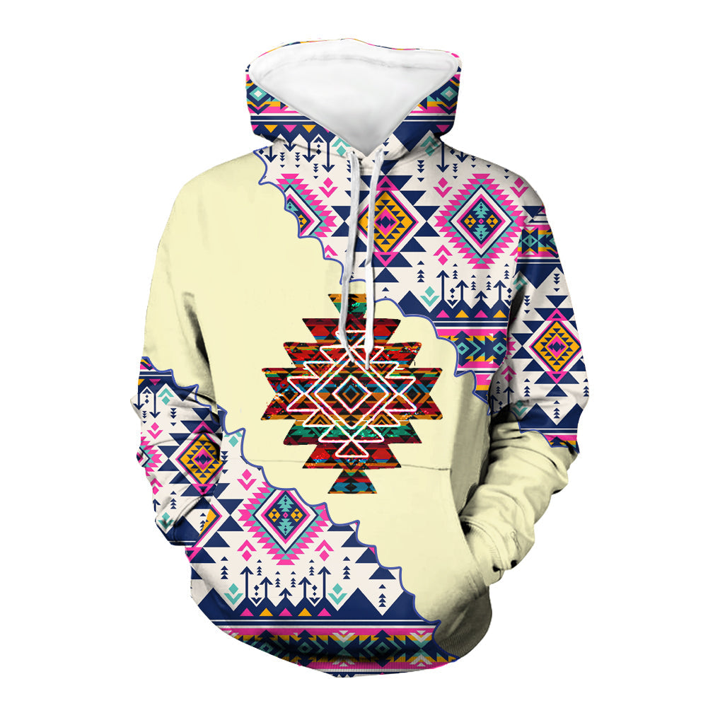 GB-NAT00663 Mandala Pattern Native 3D Hoodie