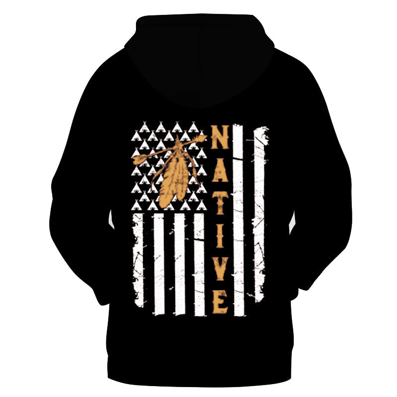 HD00038 Pattern Native American Pride  3D Hoodie